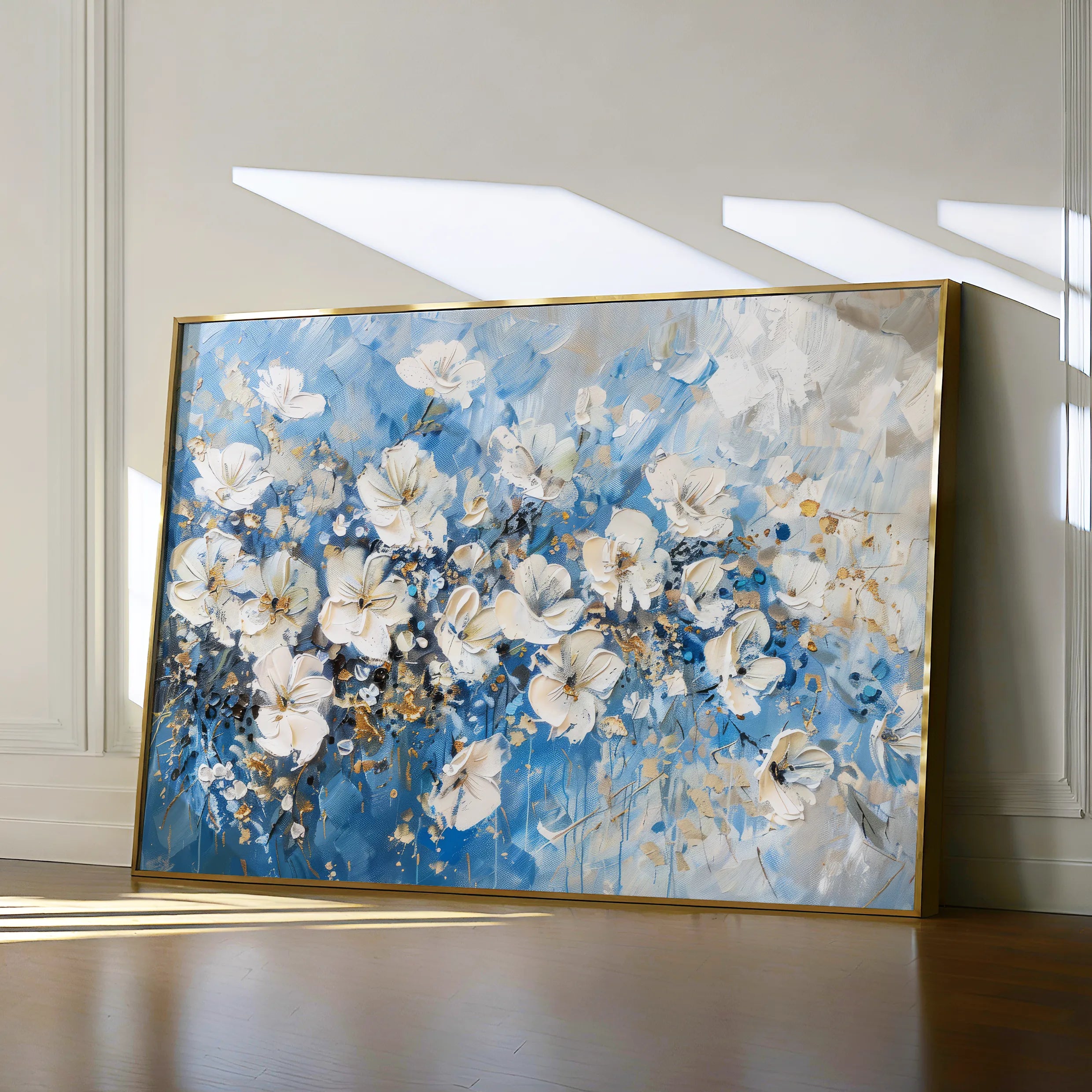 Floral 485 Canvas Art 18" x 24" / 45 x 60 cm / Black