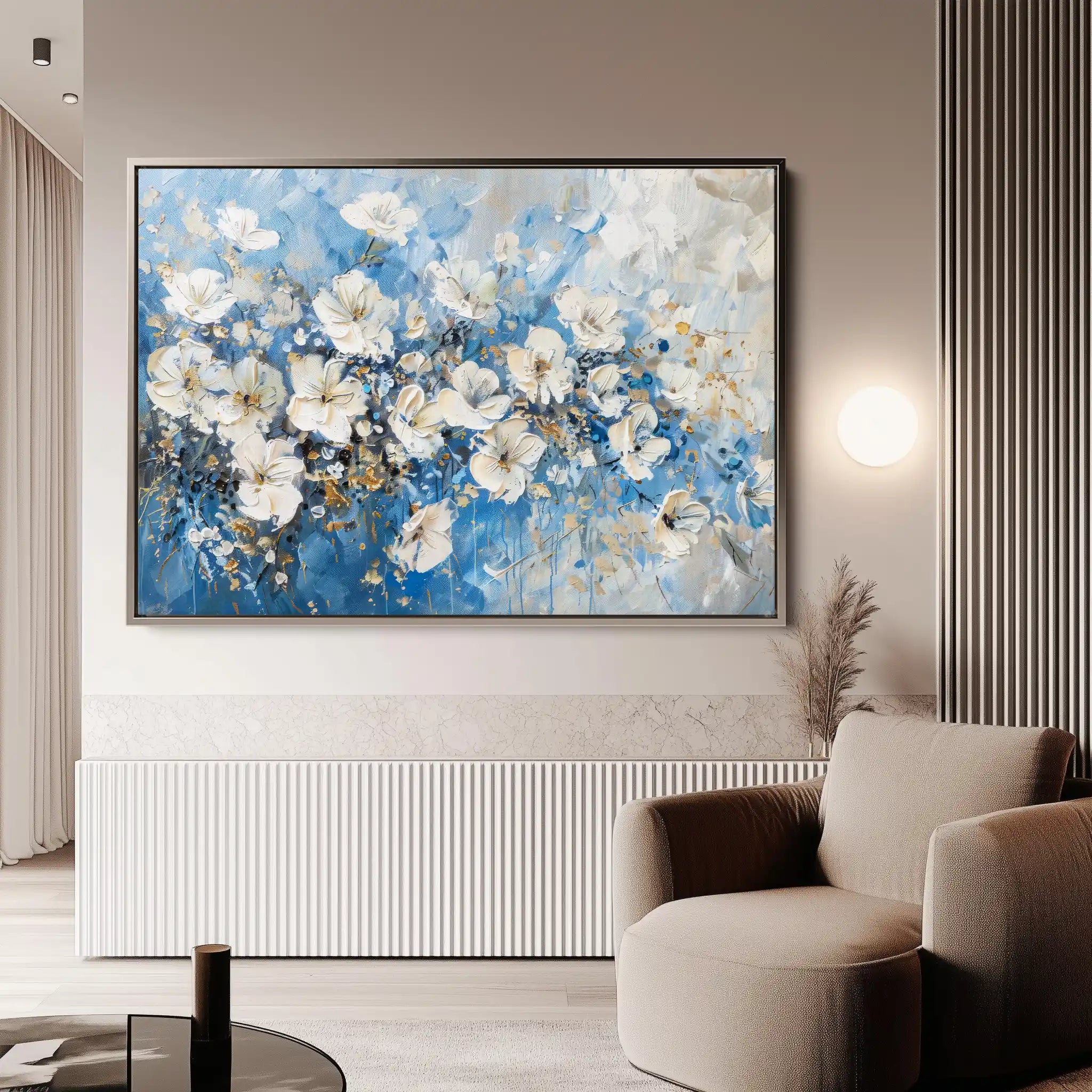 Floral 485 Canvas Art 60 x 40 cm / Black
