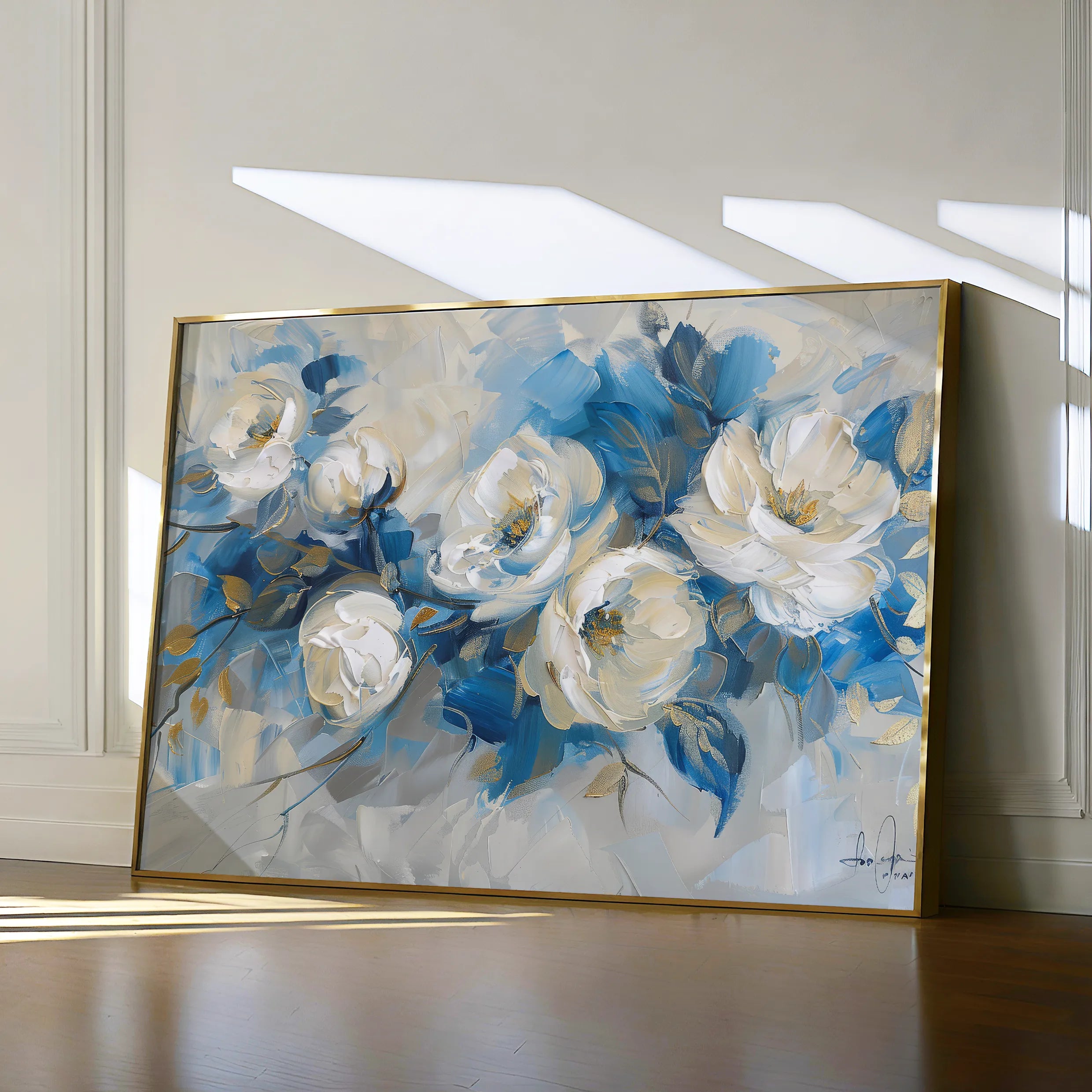 Floral 486 Canvas Art 18" x 24" / 45 x 60 cm / Black