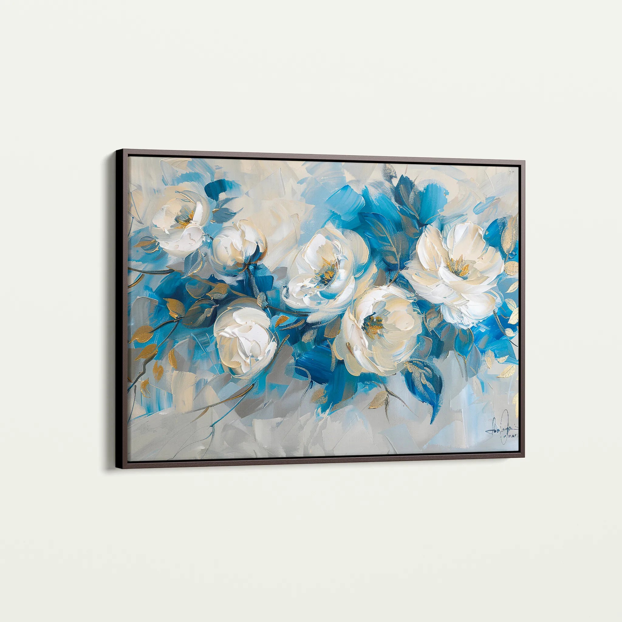 Floral 486 Canvas Art 18" x 24" / 45 x 60 cm / Black