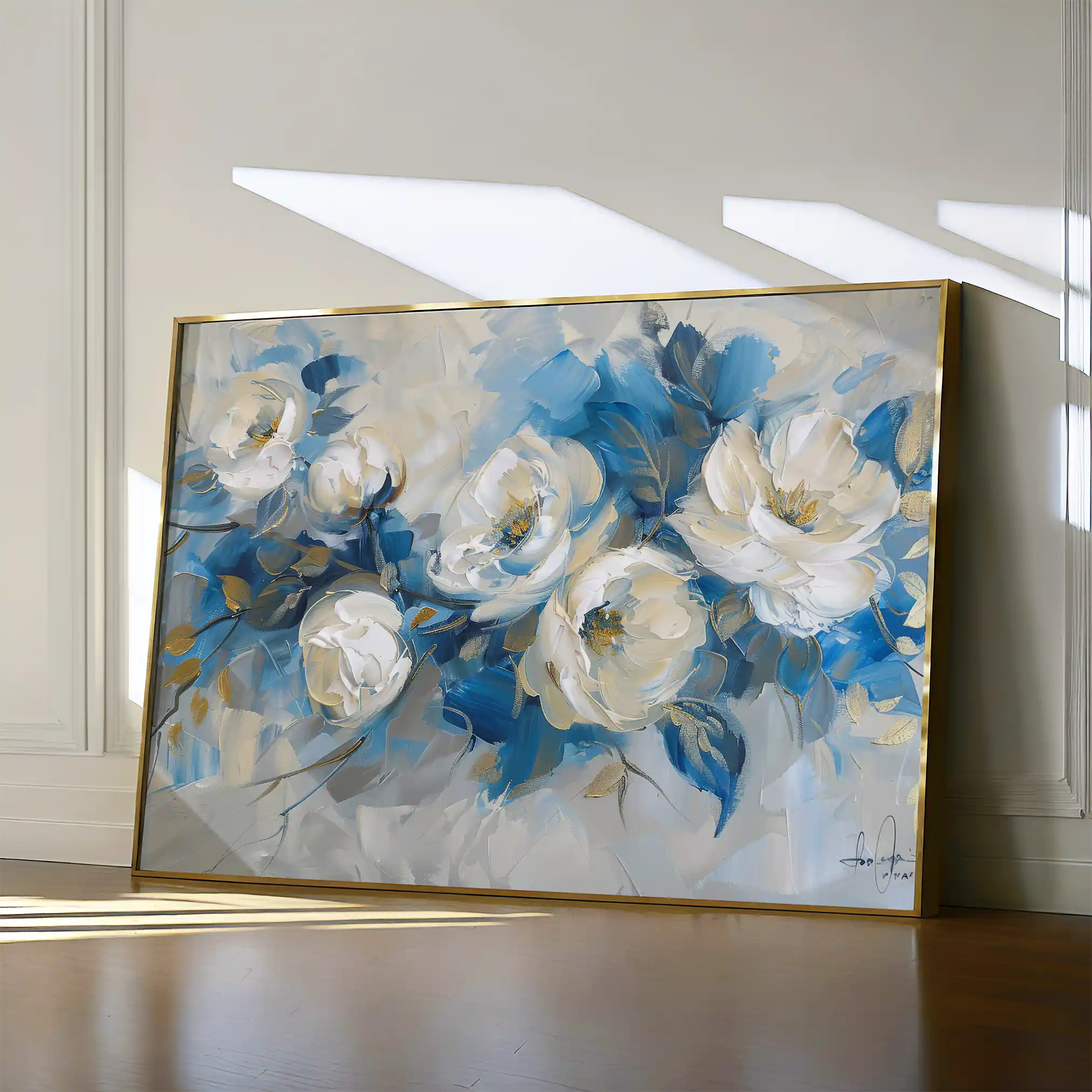 Floral 486 Canvas Art 60 x 40 cm / Black