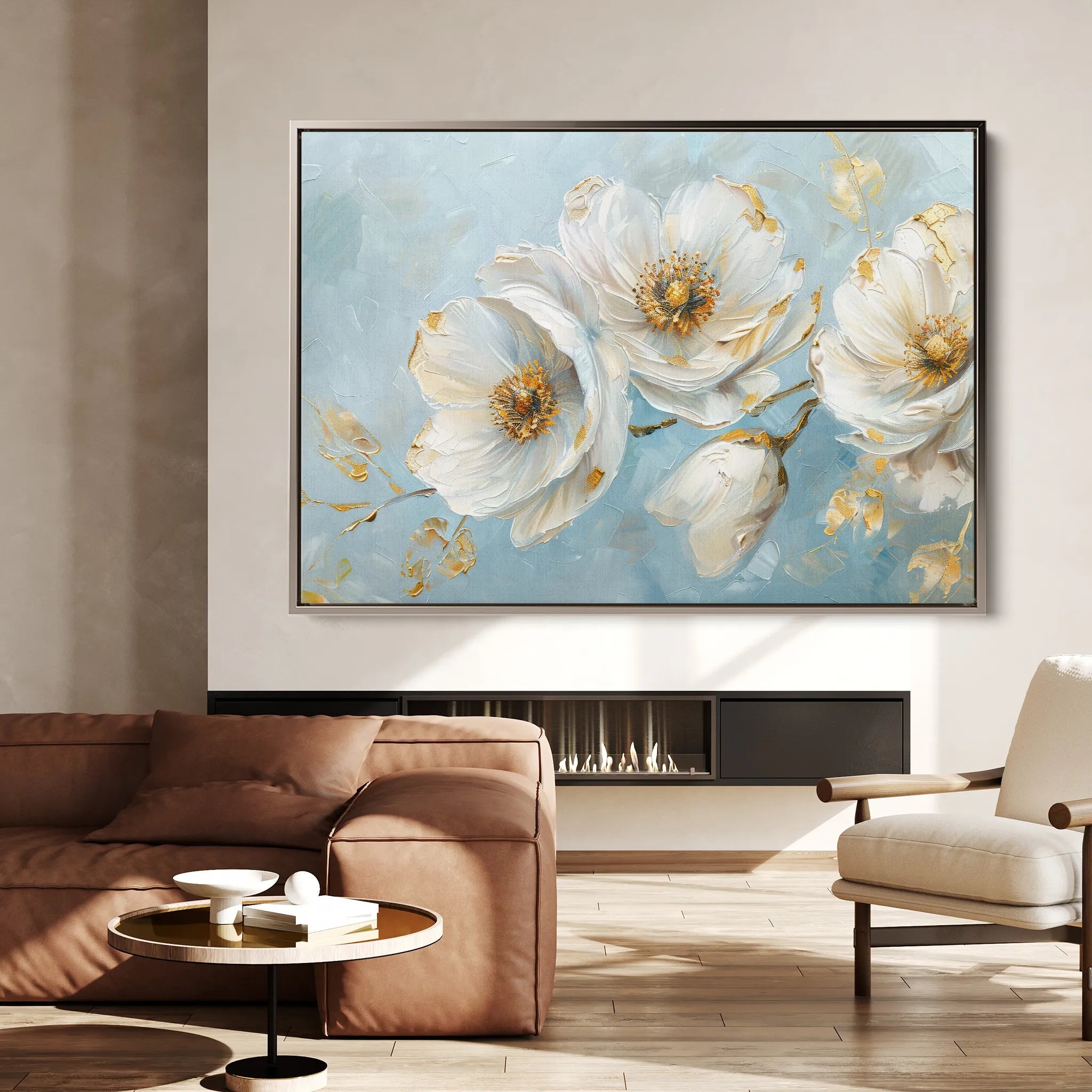 Floral 487 Canvas Art 18" x 24" / 45 x 60 cm / Black