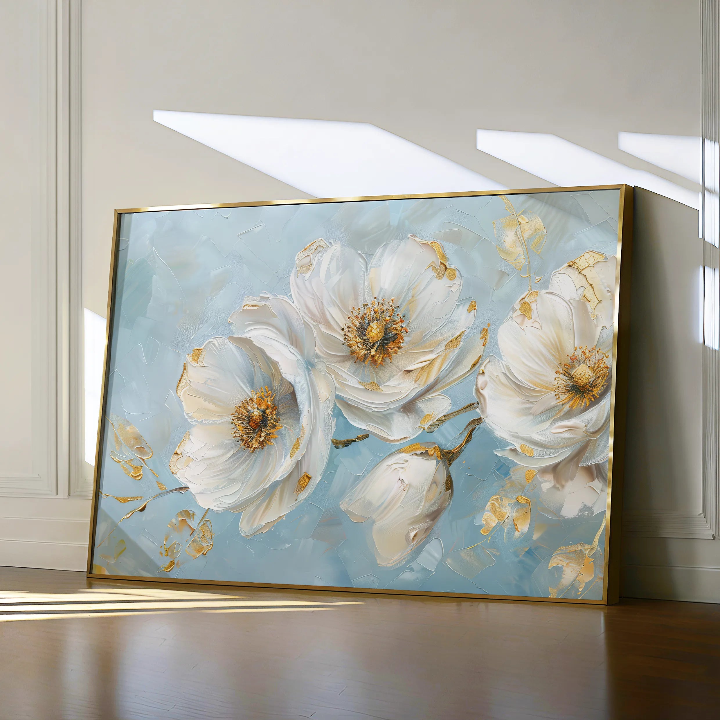 Floral 487 Canvas Art 18" x 24" / 45 x 60 cm / Black