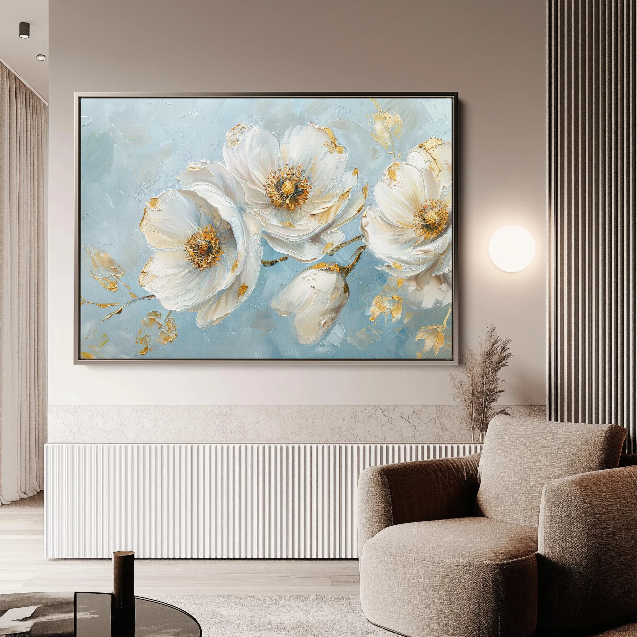 Floral 487 Canvas Art 18" x 24" / 45 x 60 cm / Black