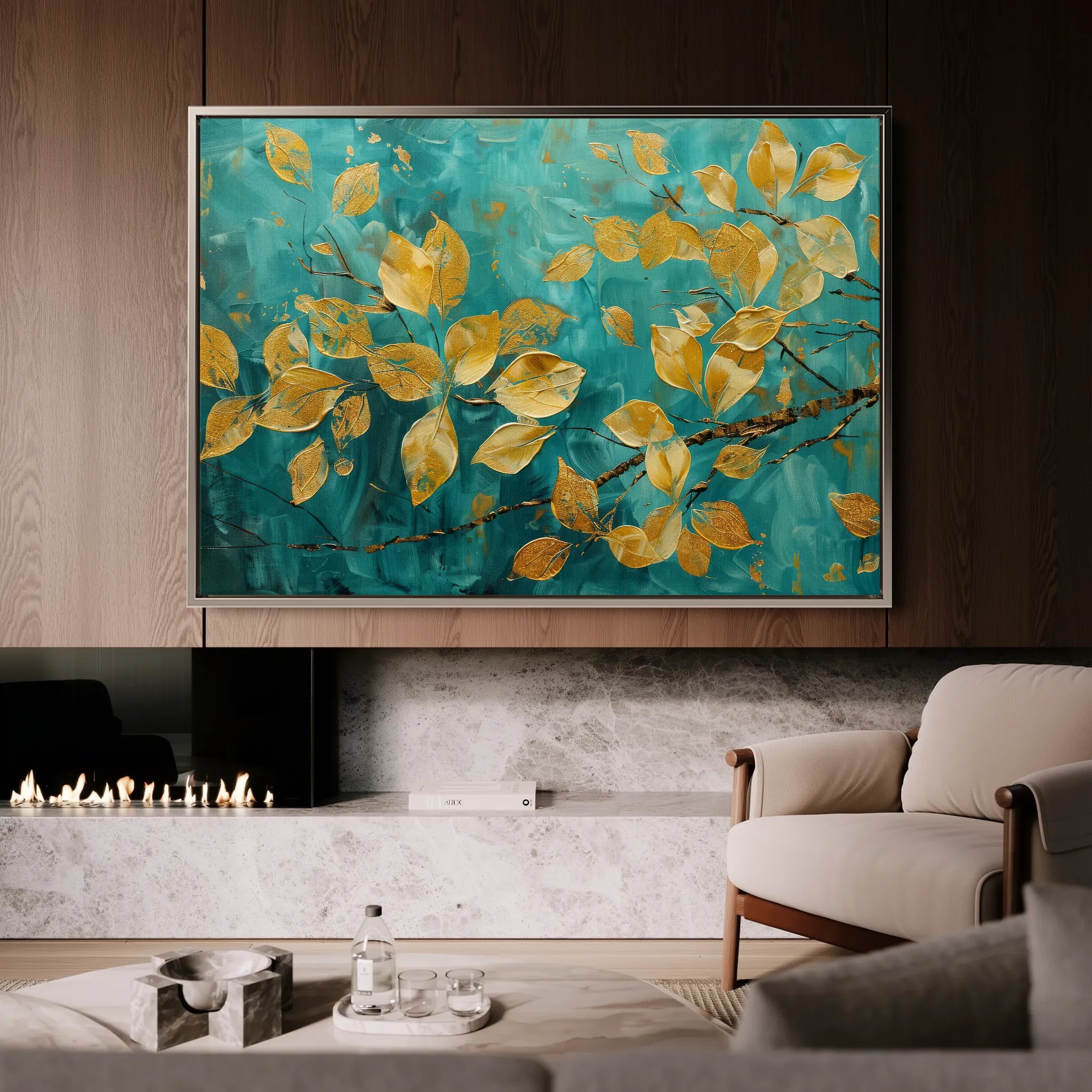 Floral 488 Canvas Art 18" x 24" / 45 x 60 cm / Black