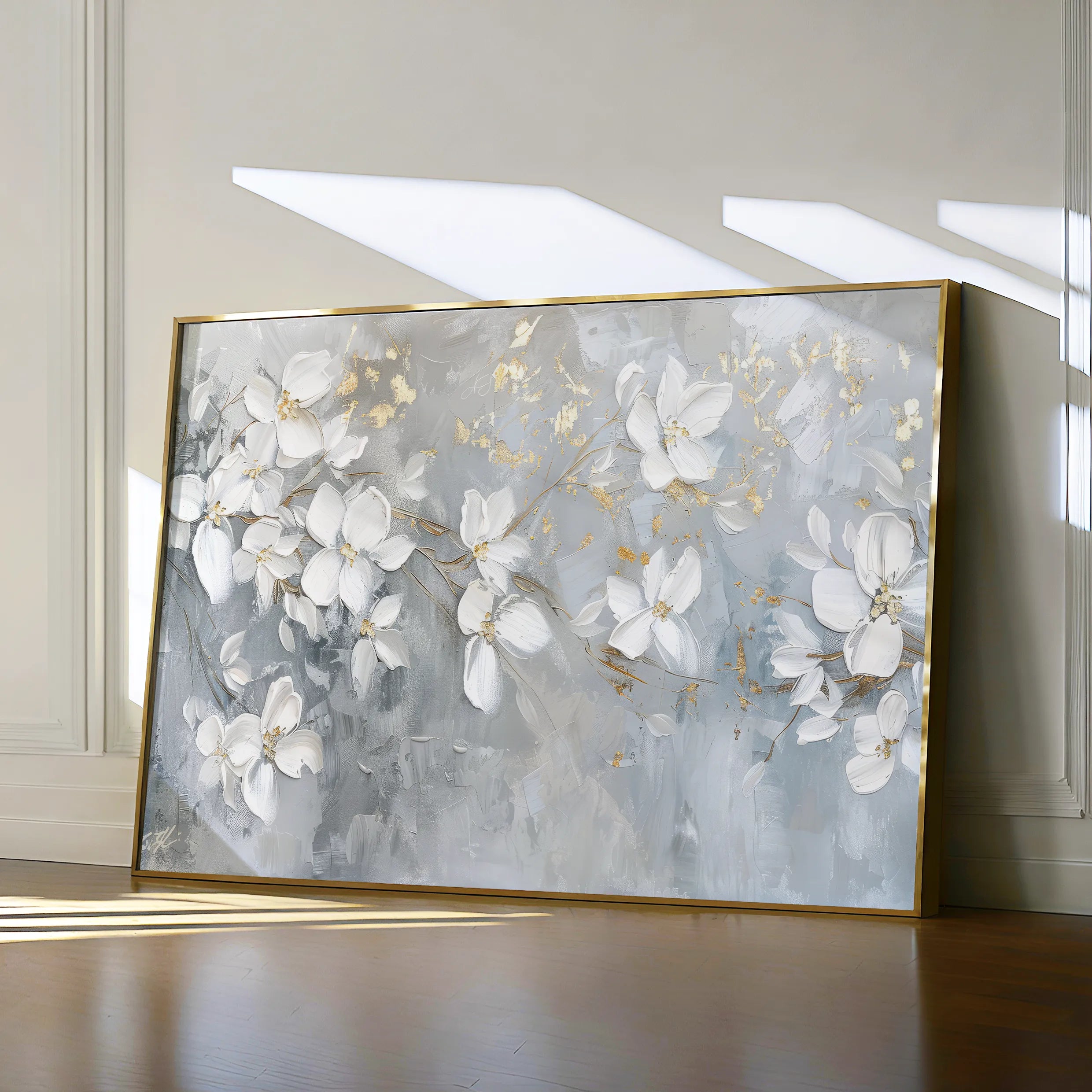 Floral 490 Canvas Art 18" x 24" / 45 x 60 cm / Black