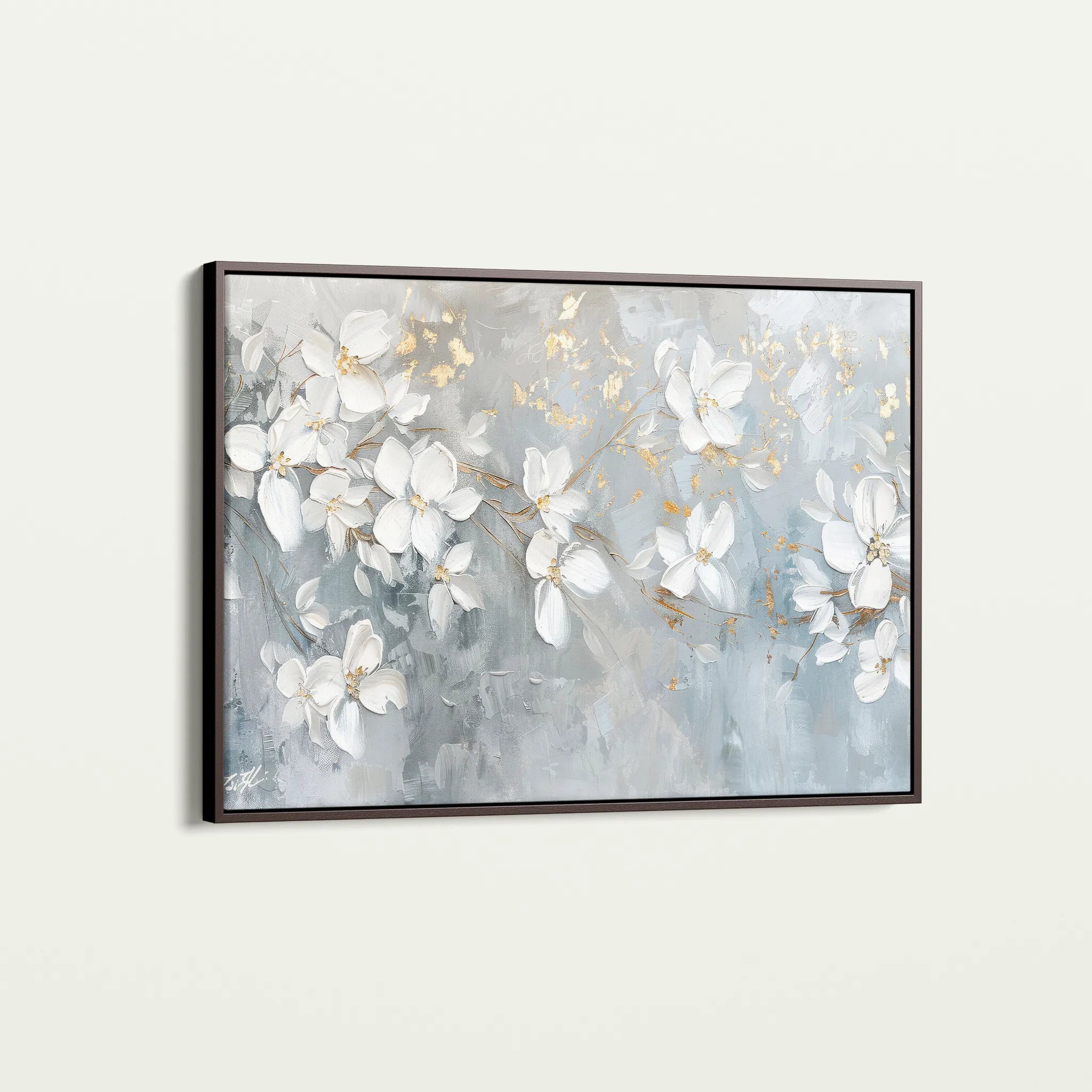Floral 490 Canvas Art 18" x 24" / 45 x 60 cm / Black