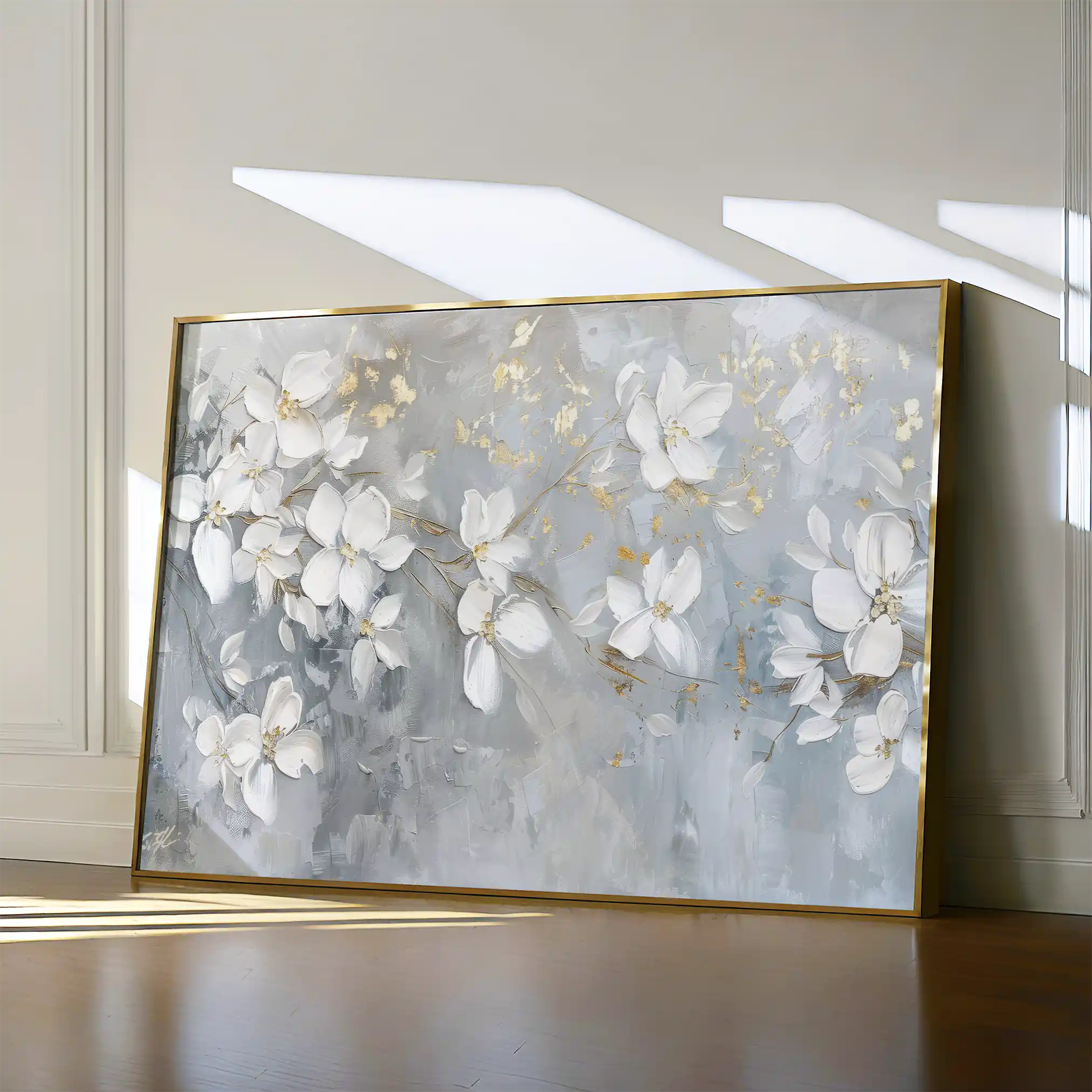 Floral 490 Canvas Art 60 x 40 cm / Black