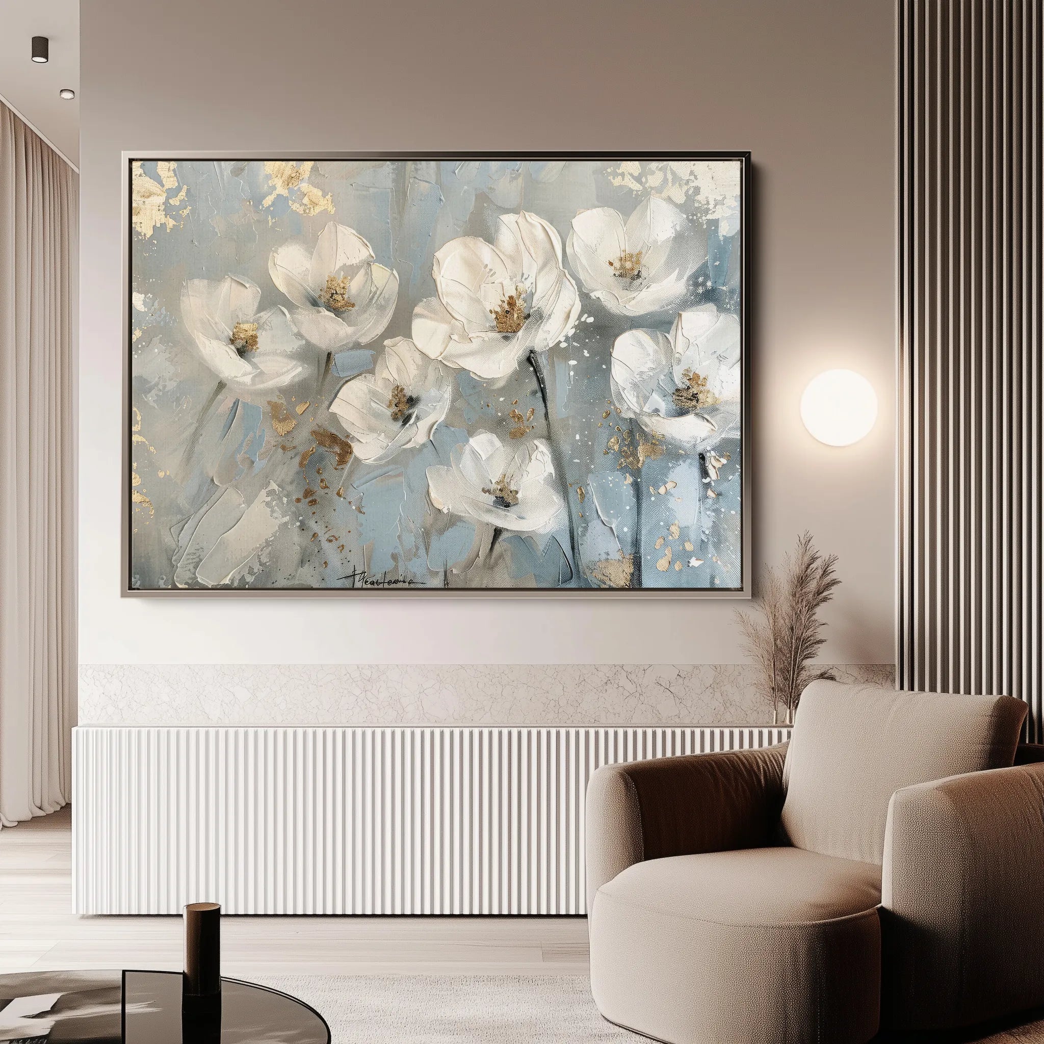 Floral 491 Canvas Art 18" x 24" / 45 x 60 cm / Black