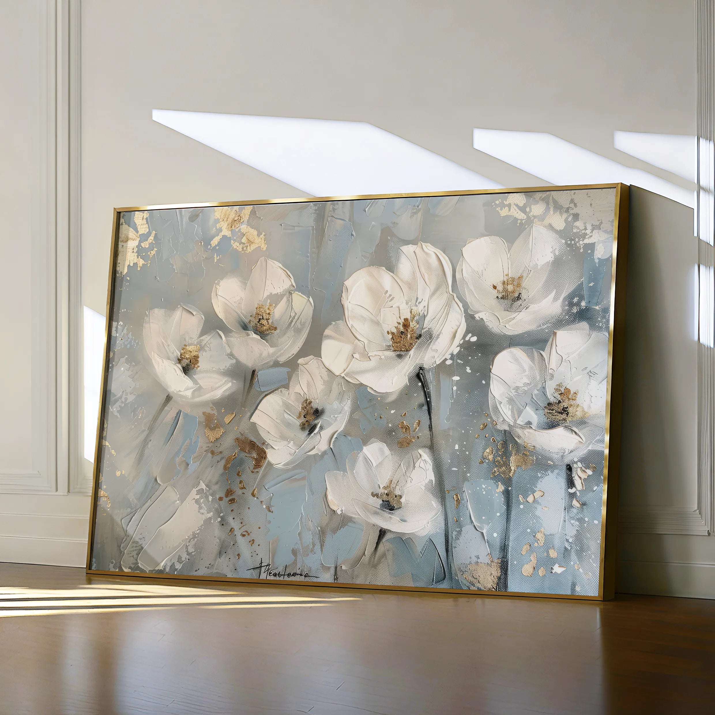 Floral 491 Canvas Art 18" x 24" / 45 x 60 cm / Black