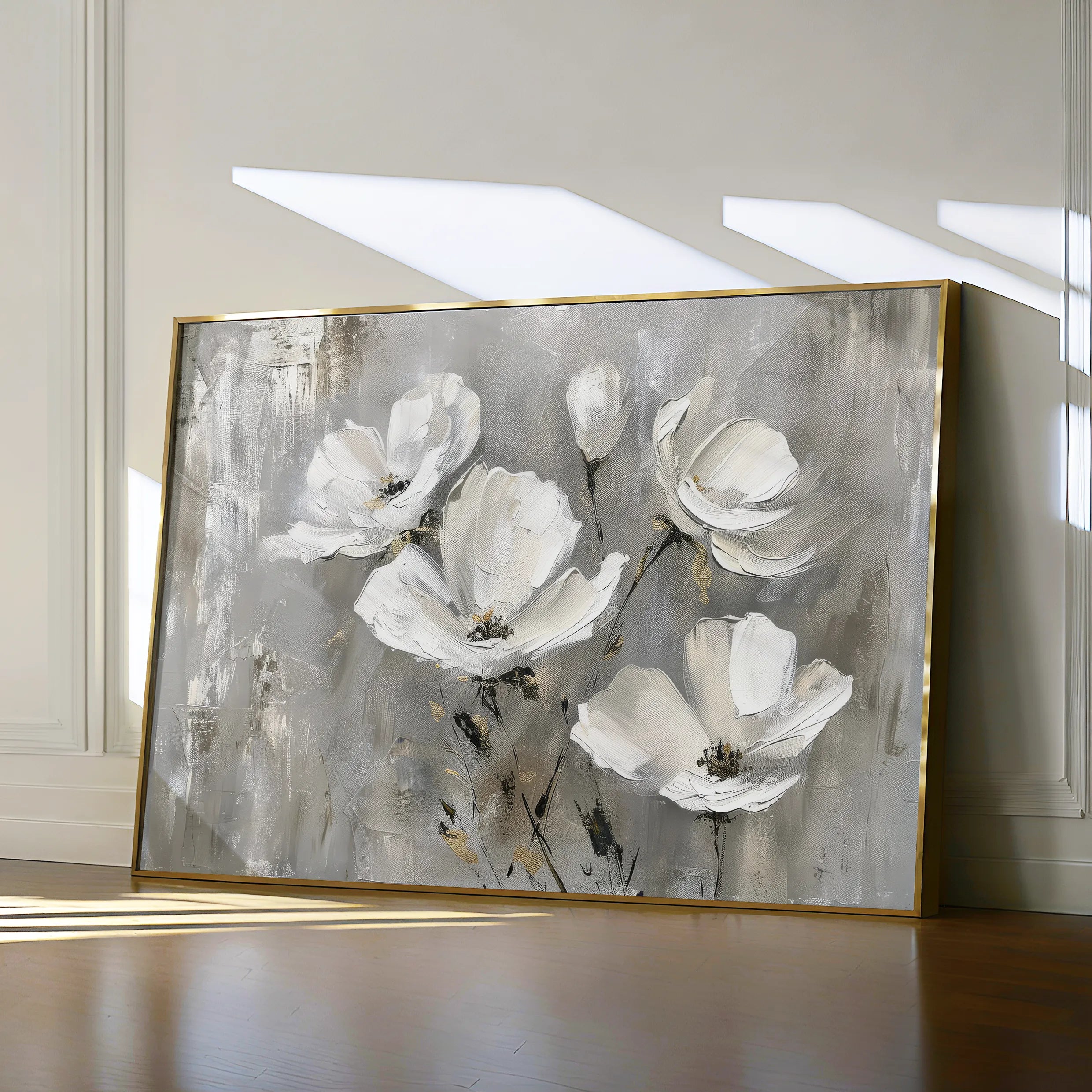 Floral 492 Canvas Art 18" x 24" / 45 x 60 cm / Black