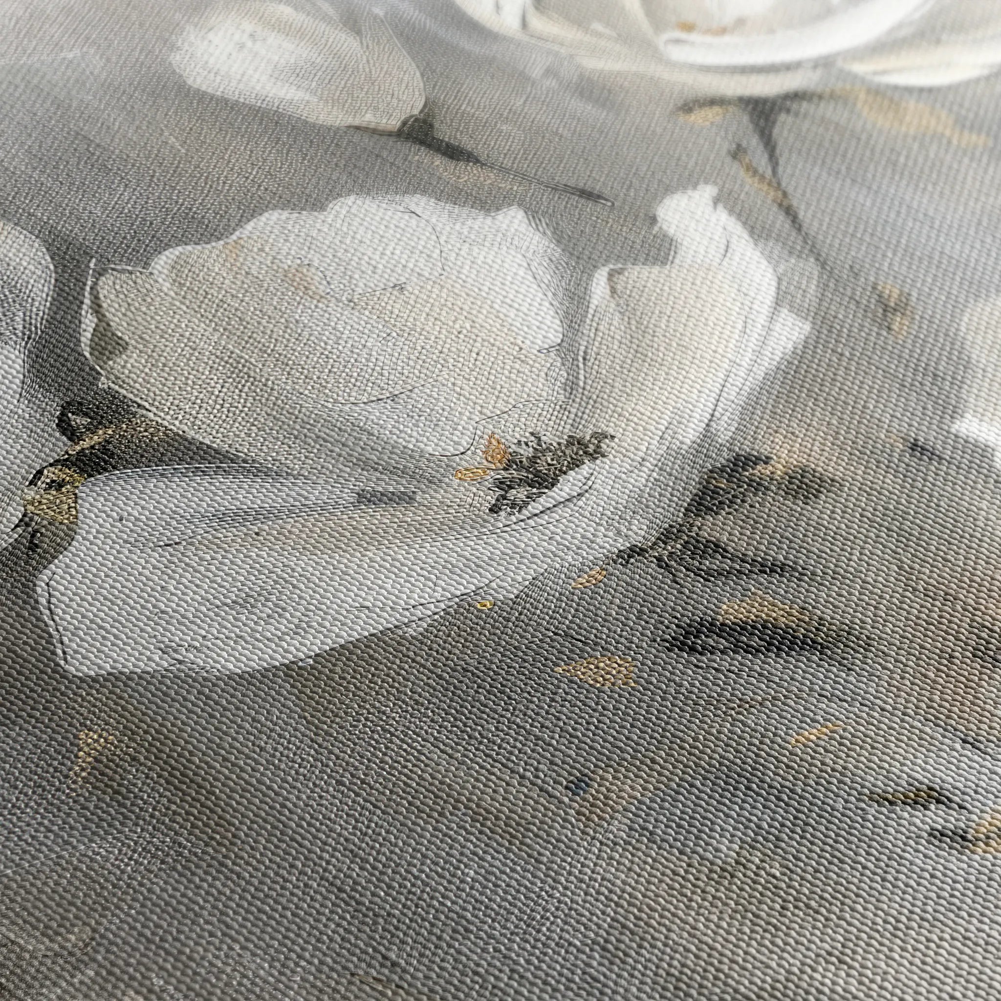 Floral 492 Canvas Art 18" x 24" / 45 x 60 cm / Black