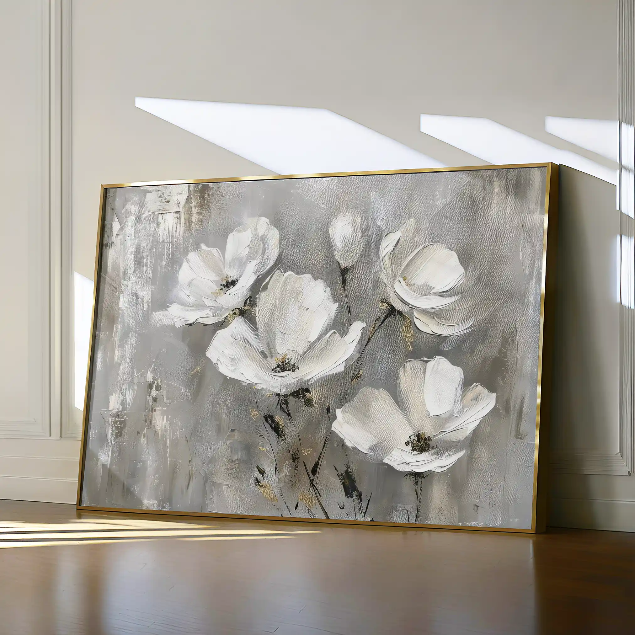 Floral 492 Canvas Art 60 x 40 cm / Black