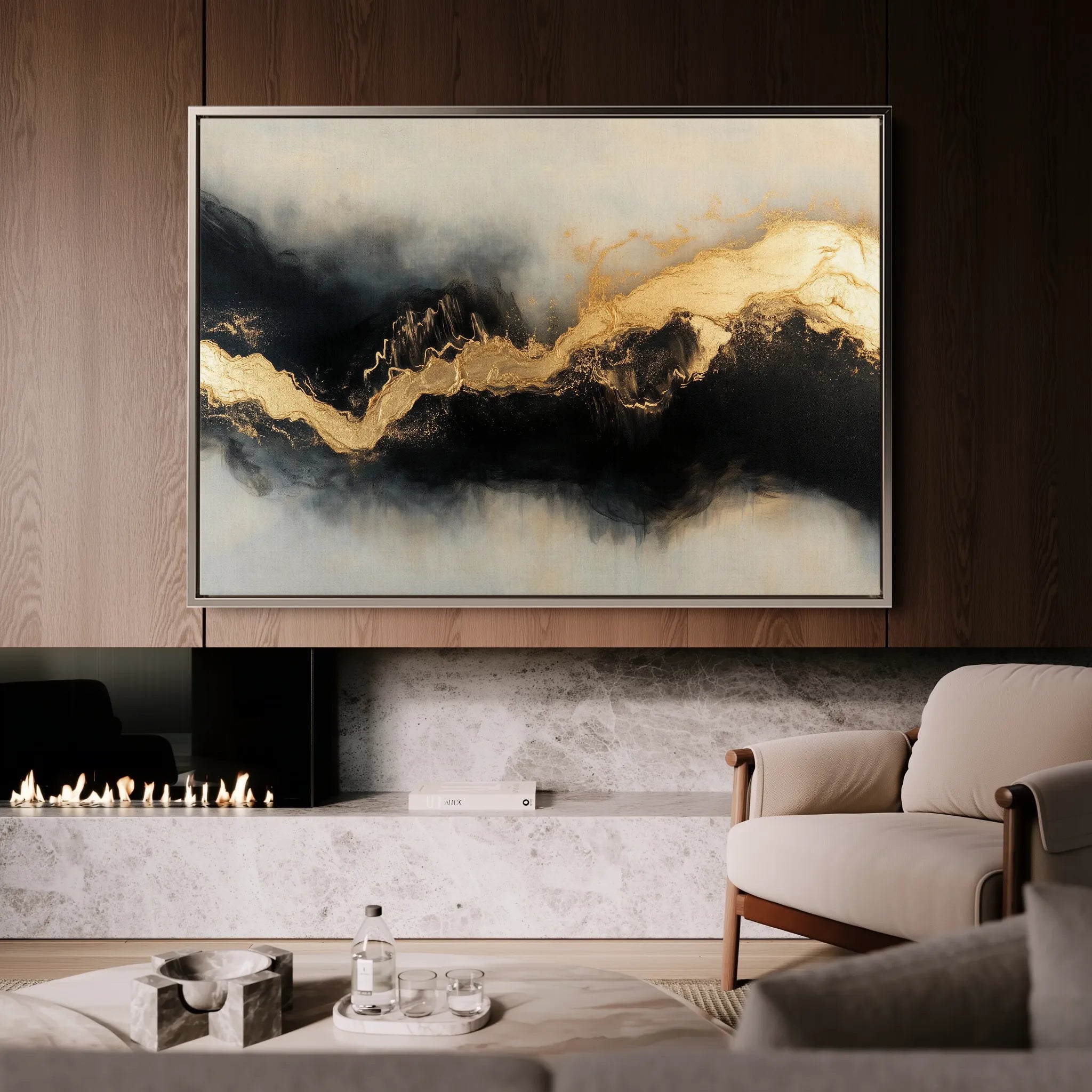 Abstract 493 Canvas Art 18" x 24" / 45 x 60 cm / Black