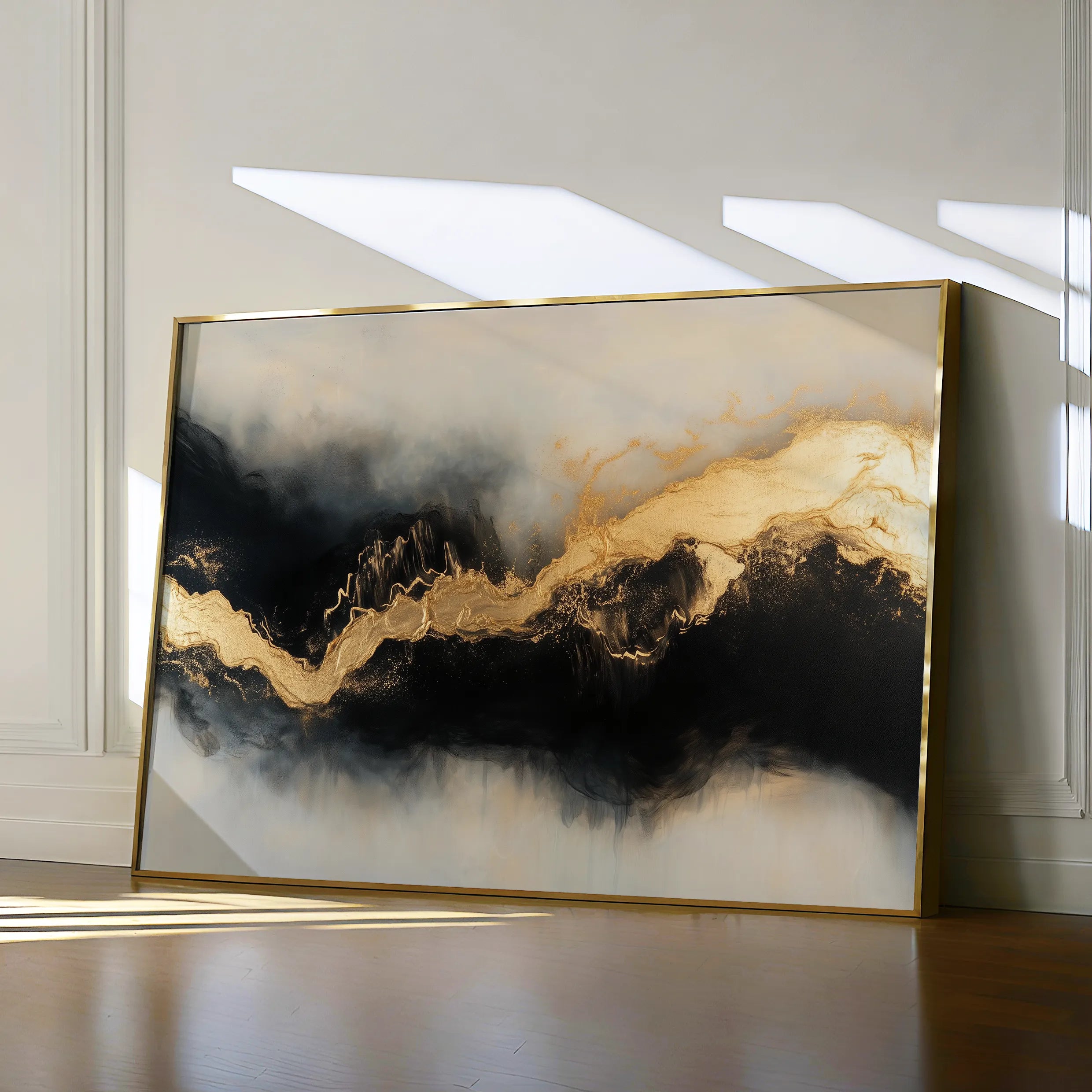 Abstract 493 Canvas Art 18" x 24" / 45 x 60 cm / Black