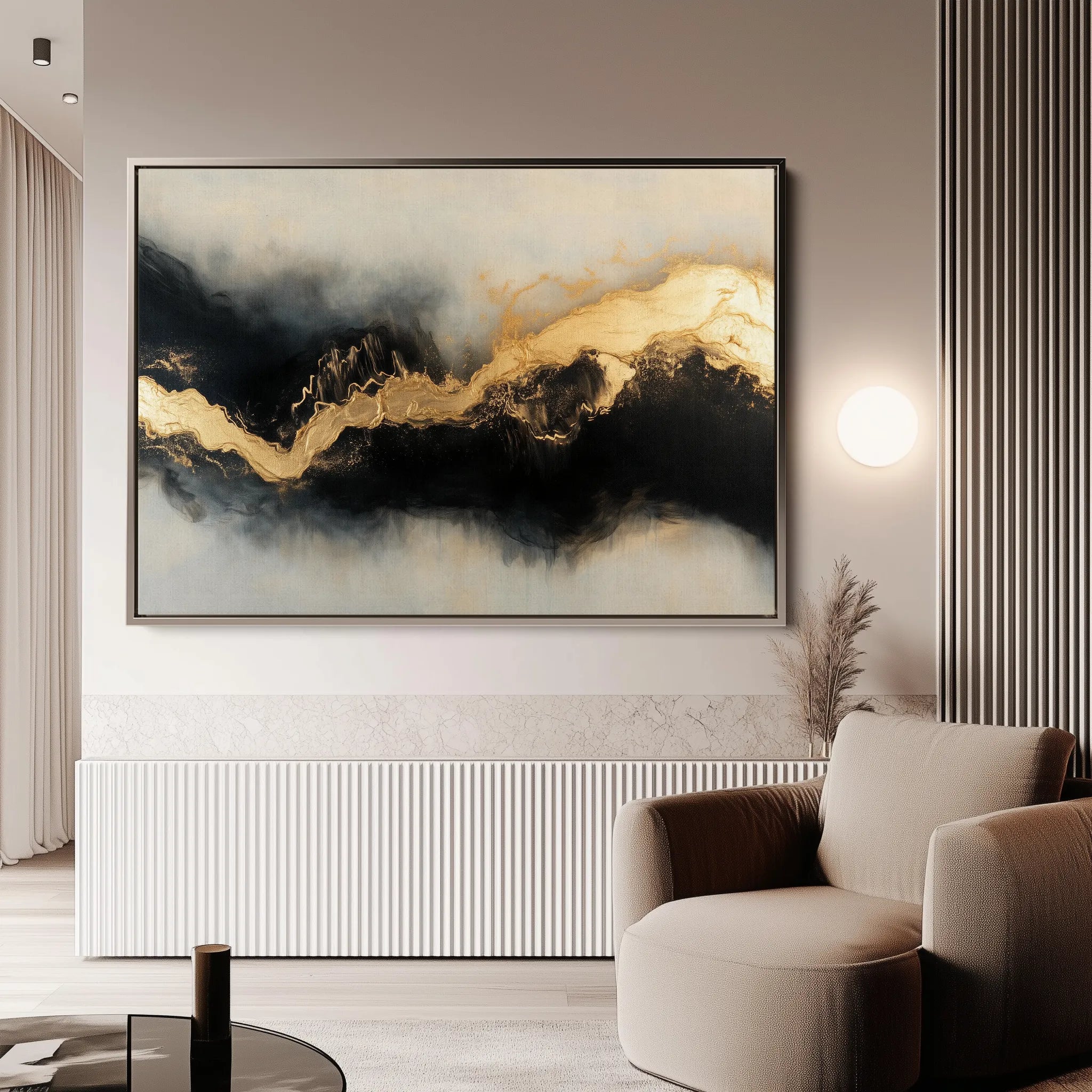 Abstract 493 Canvas Art 18" x 24" / 45 x 60 cm / Black