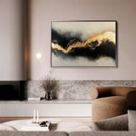 Abstract 493 Canvas Art 18" x 24" / 45 x 60 cm / Black
