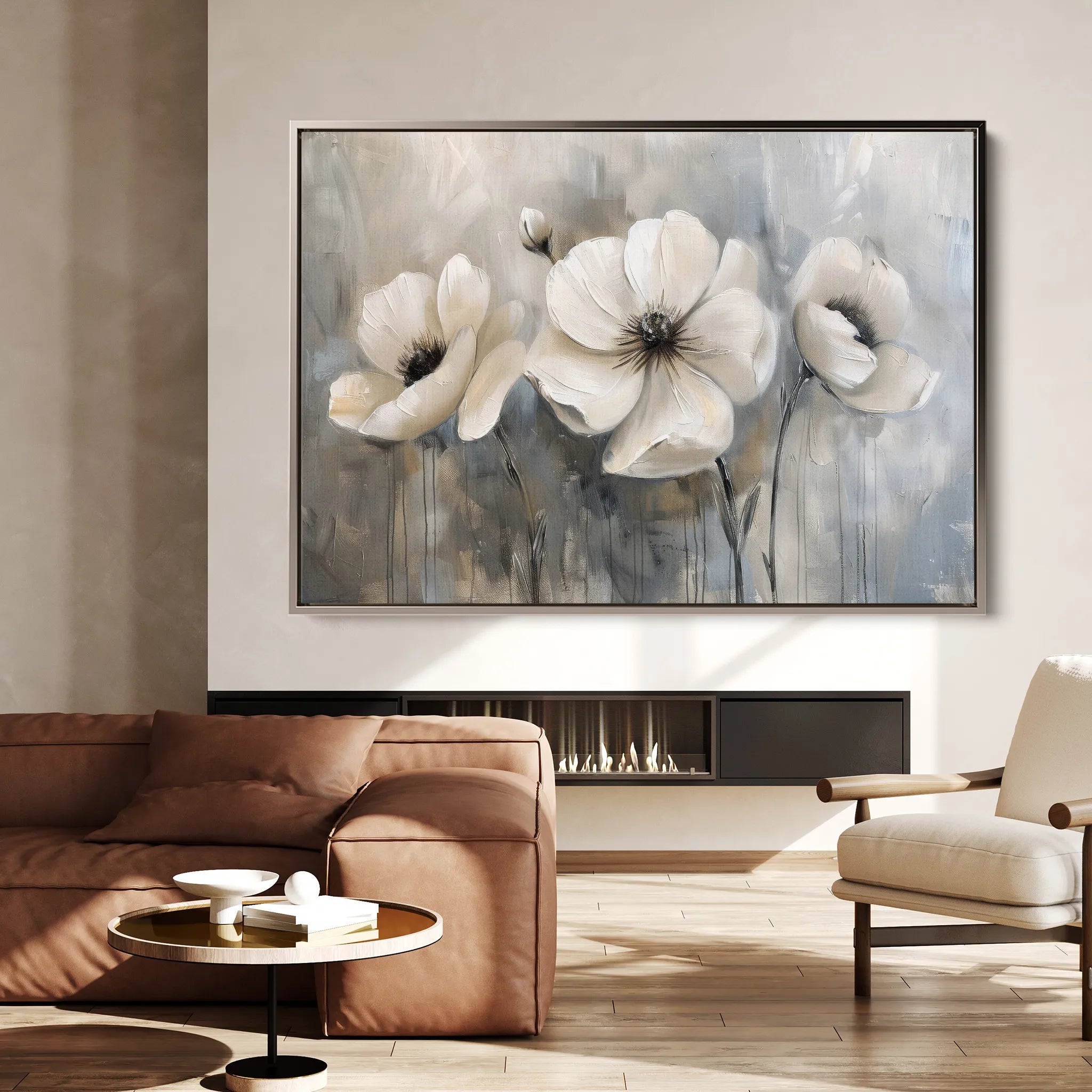 Floral 493 Canvas Art 18" x 24" / 45 x 60 cm / Black