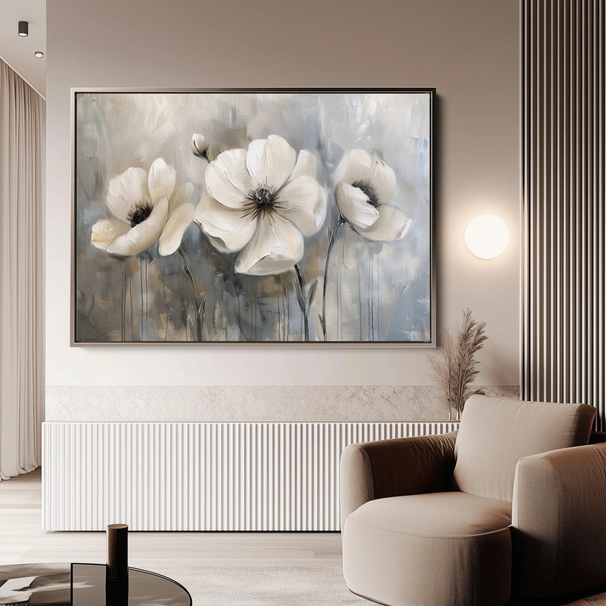 Floral 493 Canvas Art 18" x 24" / 45 x 60 cm / Black