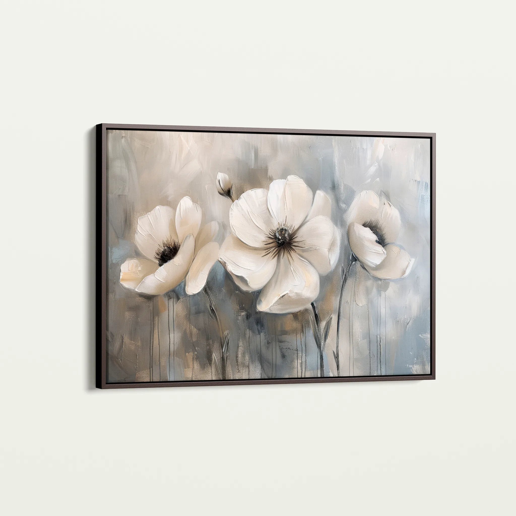 Floral 493 Canvas Art 18" x 24" / 45 x 60 cm / Black