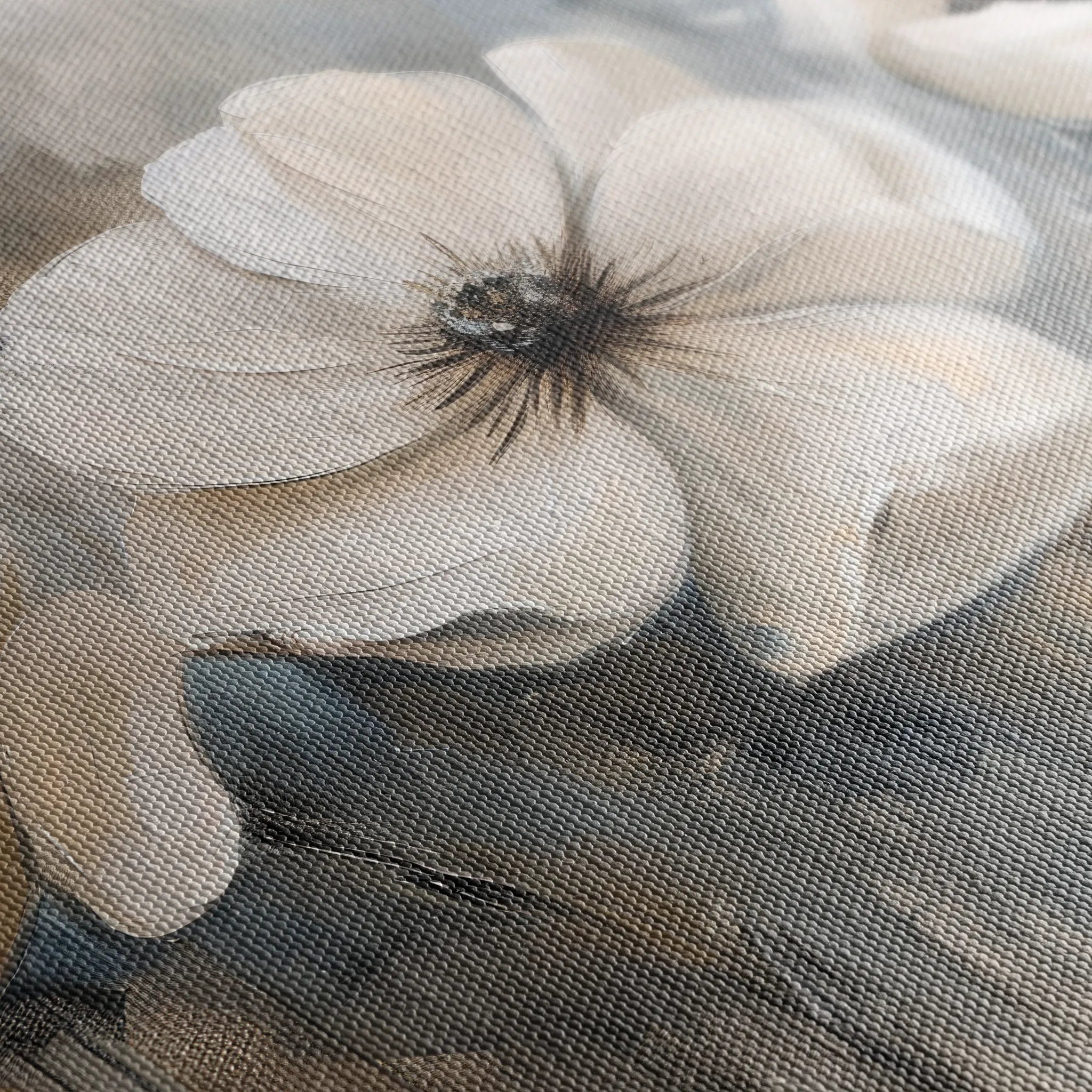 Floral 493 Canvas Art 18" x 24" / 45 x 60 cm / Black