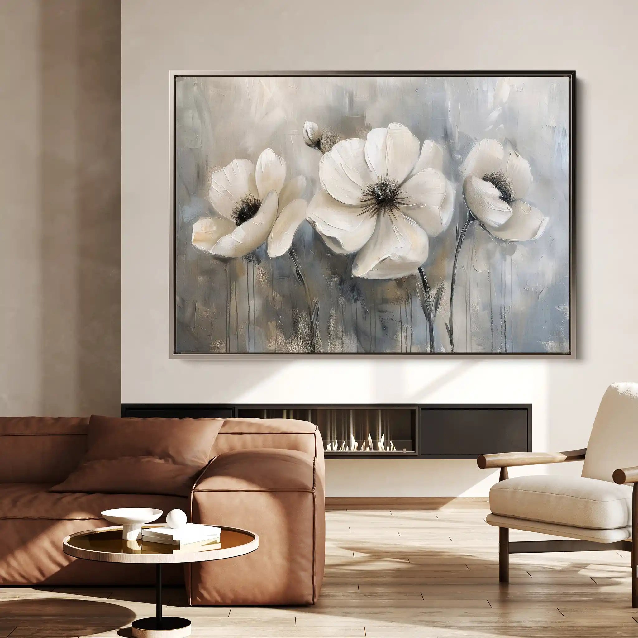 Floral 493 Canvas Art 60 x 40 cm / Black