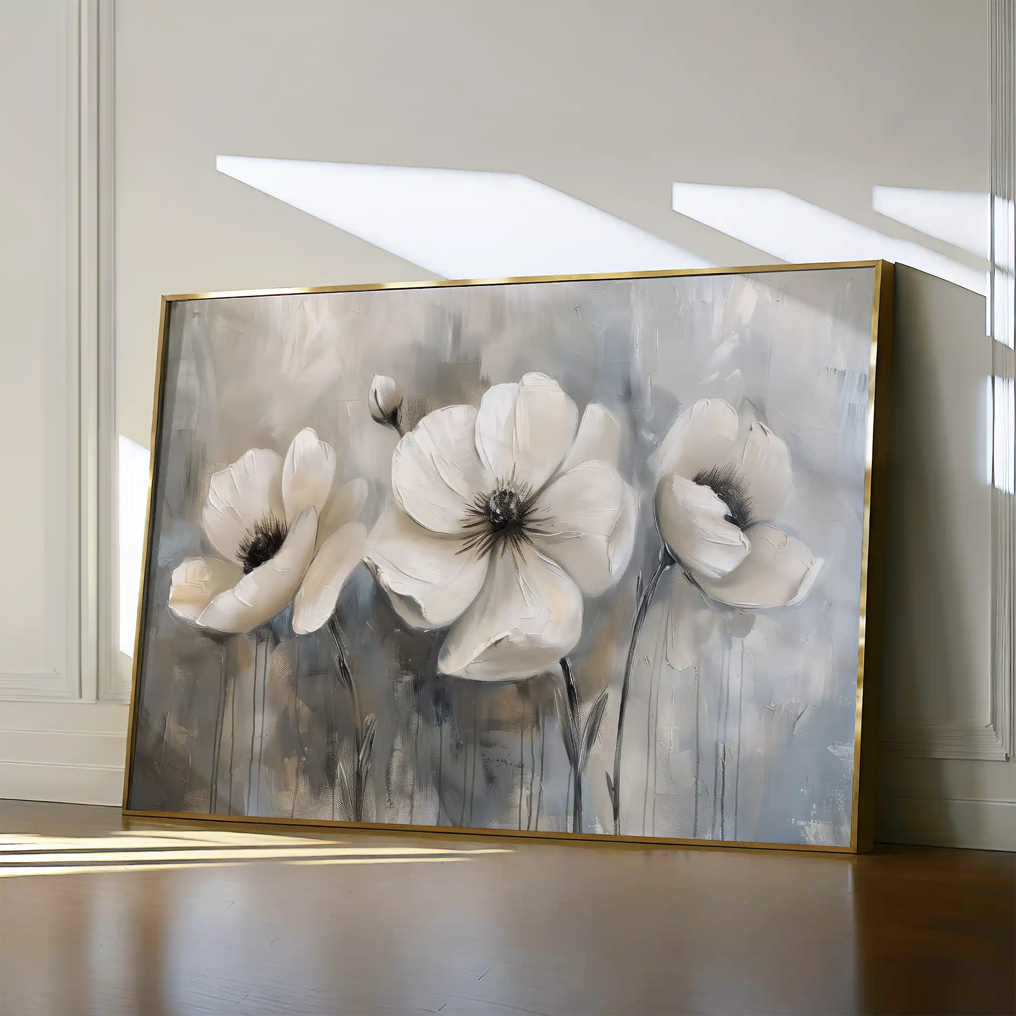 Floral 493 Canvas Art 60 x 40 cm / Black