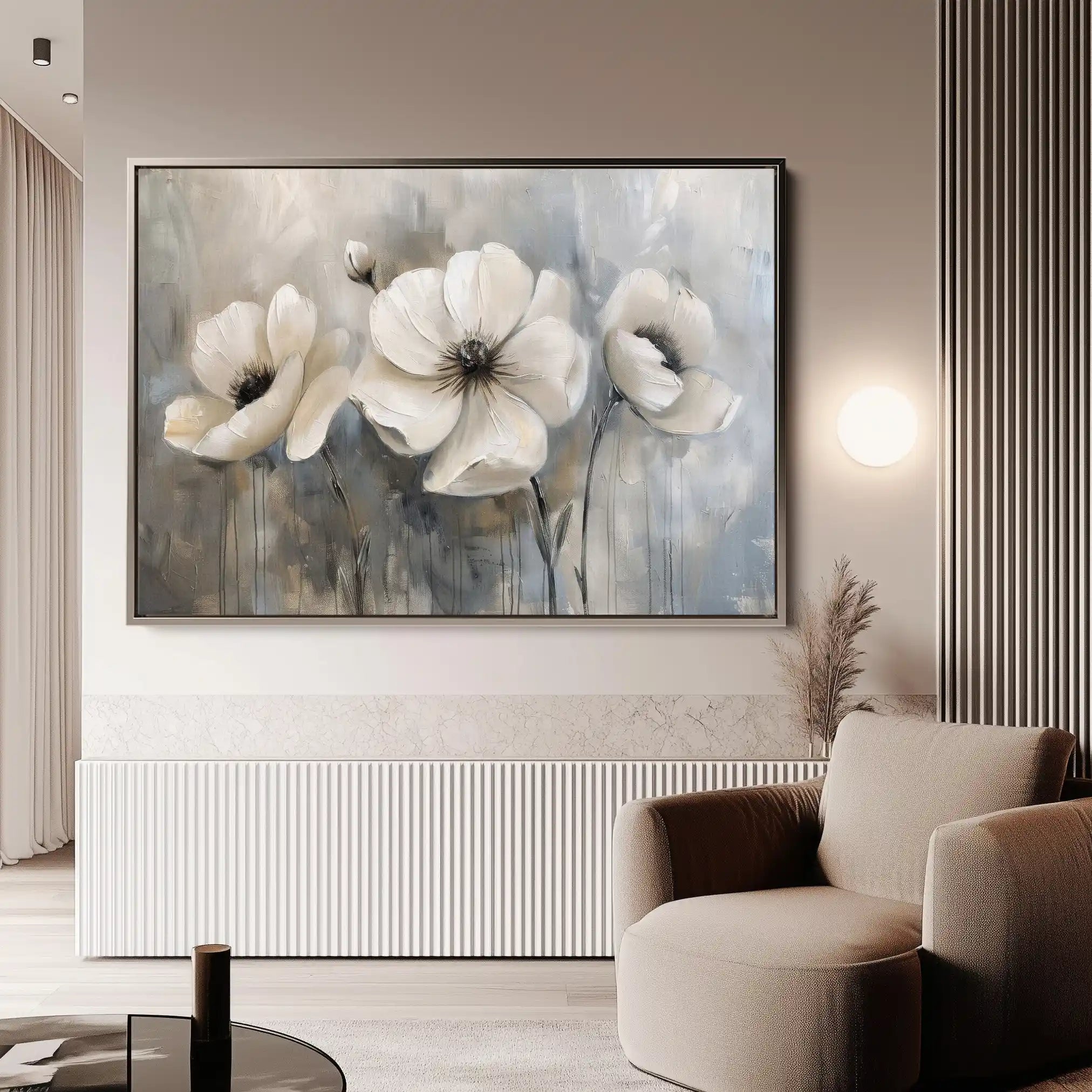 Floral 493 Canvas Art 60 x 40 cm / Black