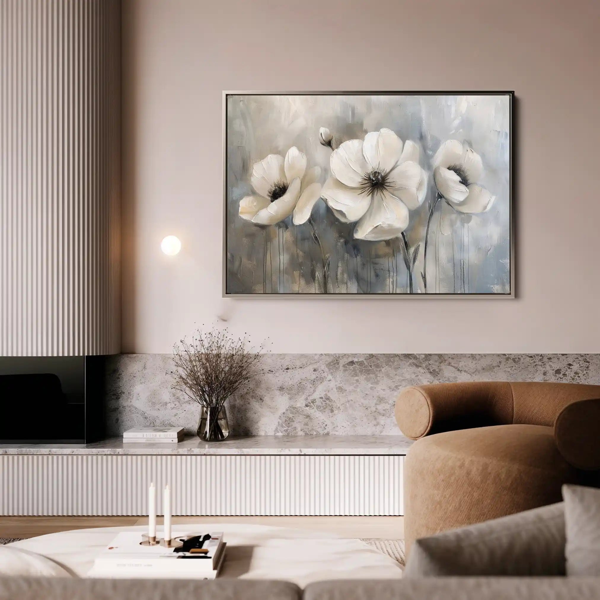 Floral 493 Canvas Art 60 x 40 cm / Black