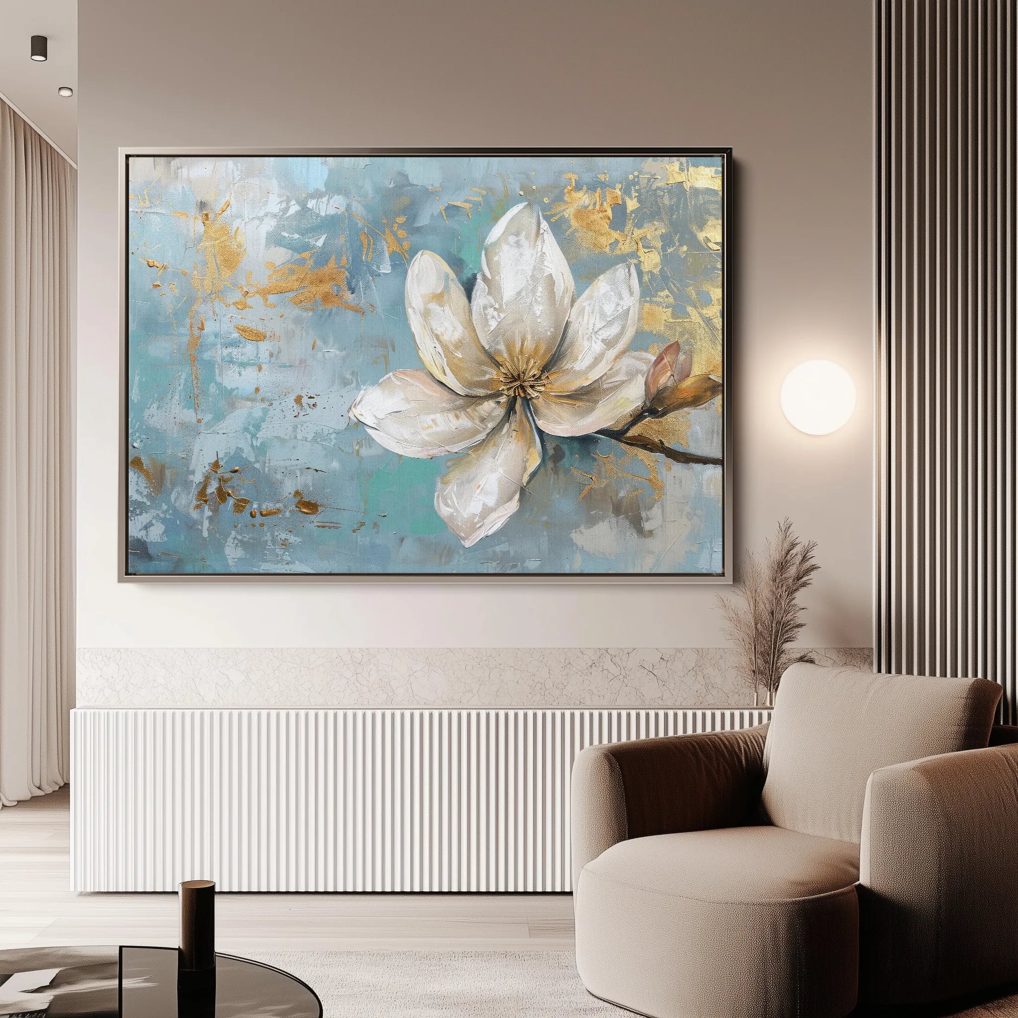 Floral 494 Canvas Art 18" x 24" / 45 x 60 cm / Black