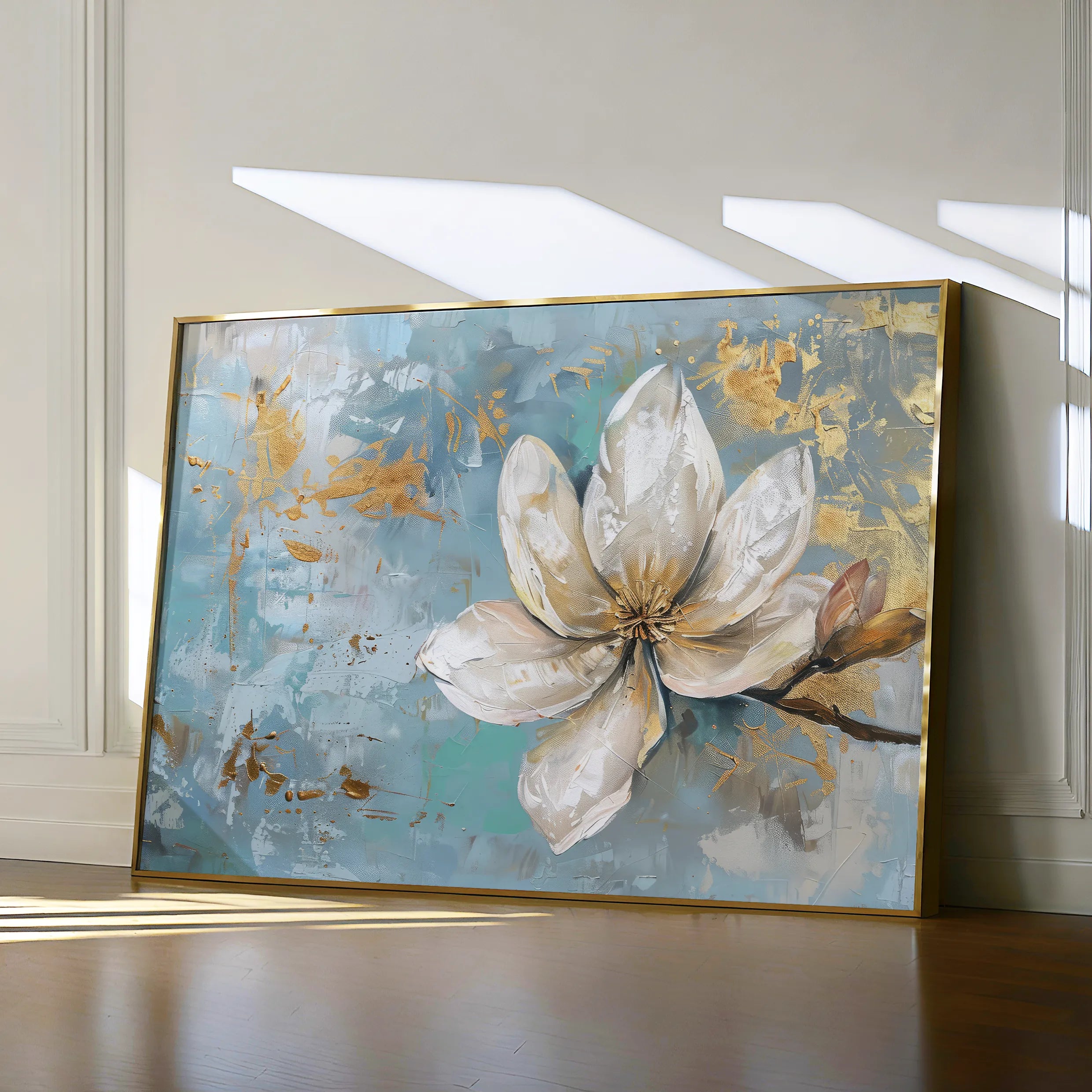 Floral 494 Canvas Art 18" x 24" / 45 x 60 cm / Black