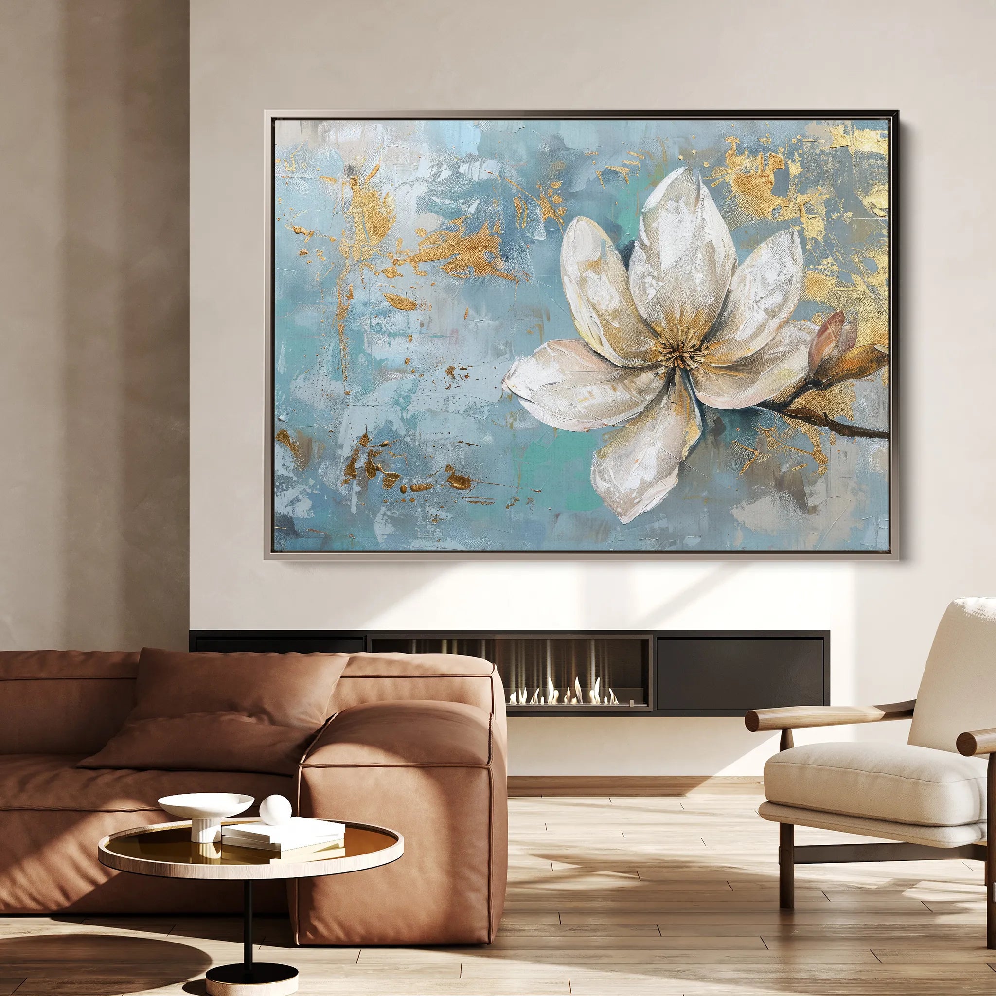Floral 494 Canvas Art 18" x 24" / 45 x 60 cm / Black