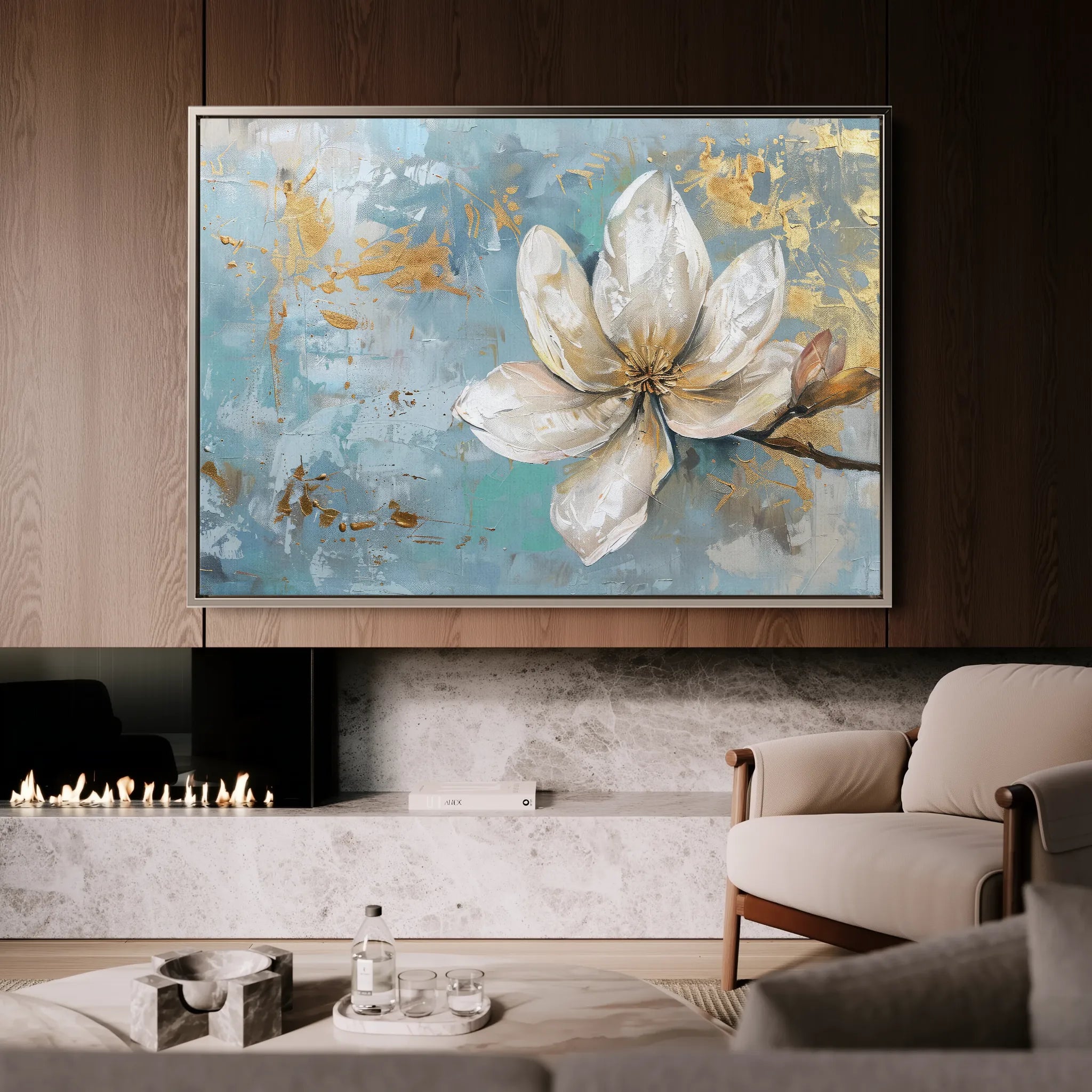 Floral 494 Canvas Art 18" x 24" / 45 x 60 cm / Black