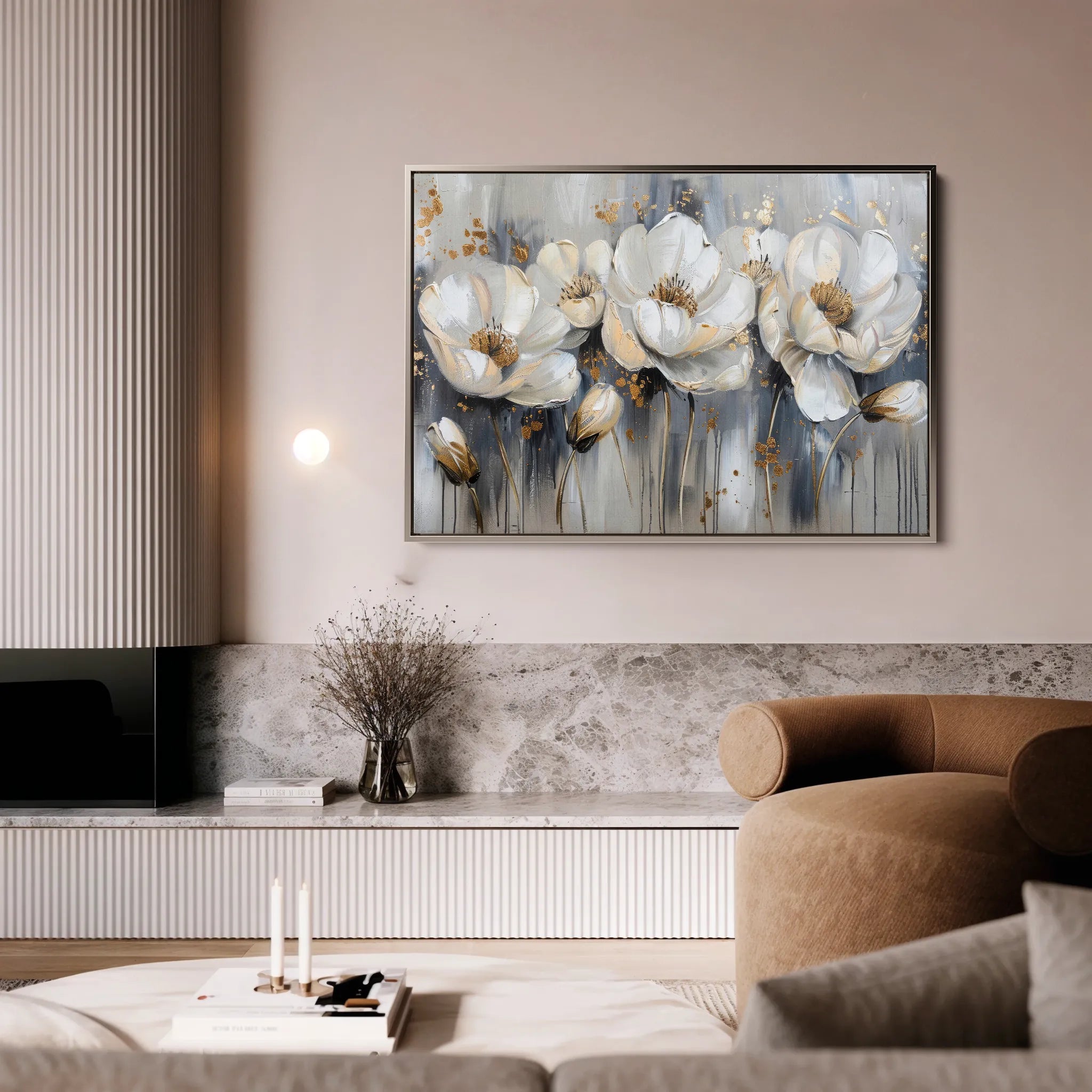 Floral 495 Canvas Art 18" x 24" / 45 x 60 cm / Black