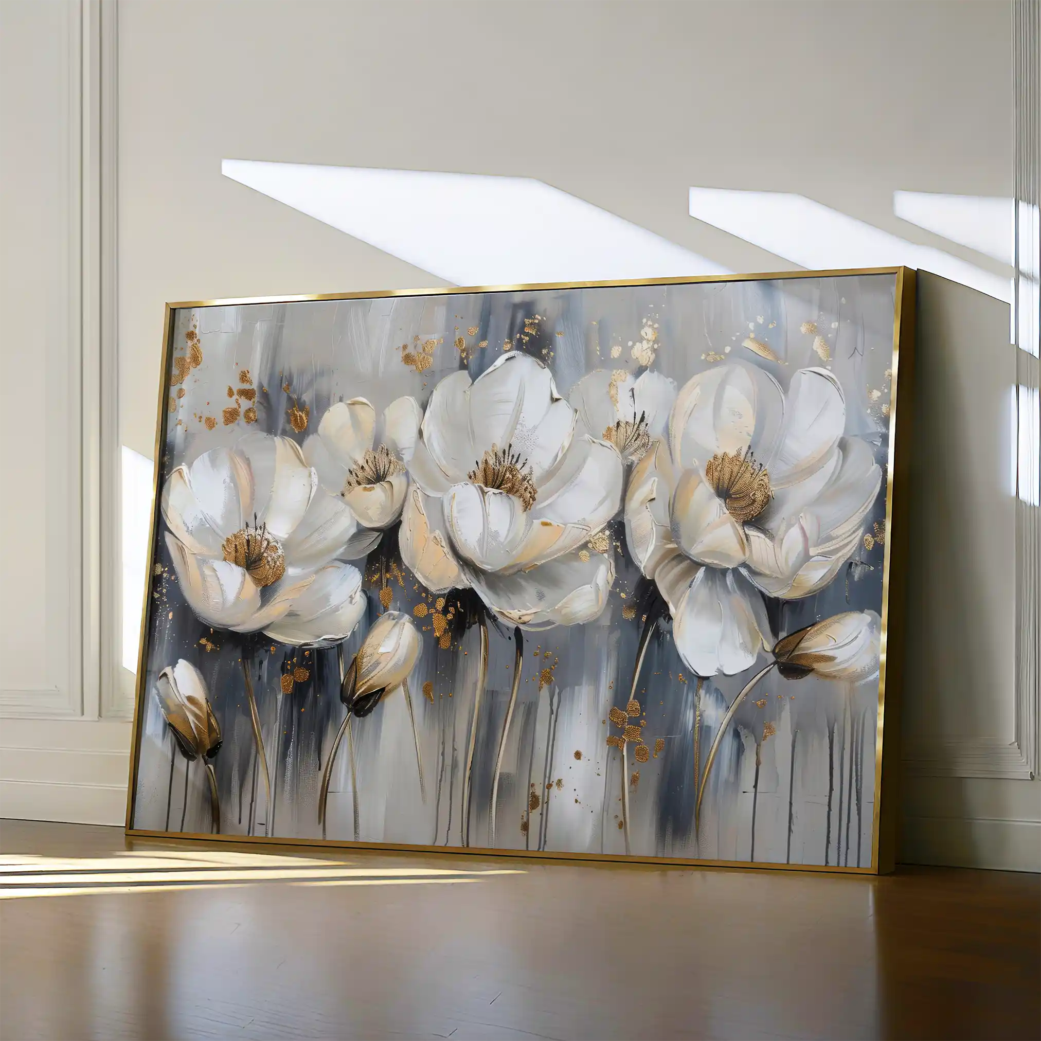 Floral 495 Canvas Art 60 x 40 cm / Black