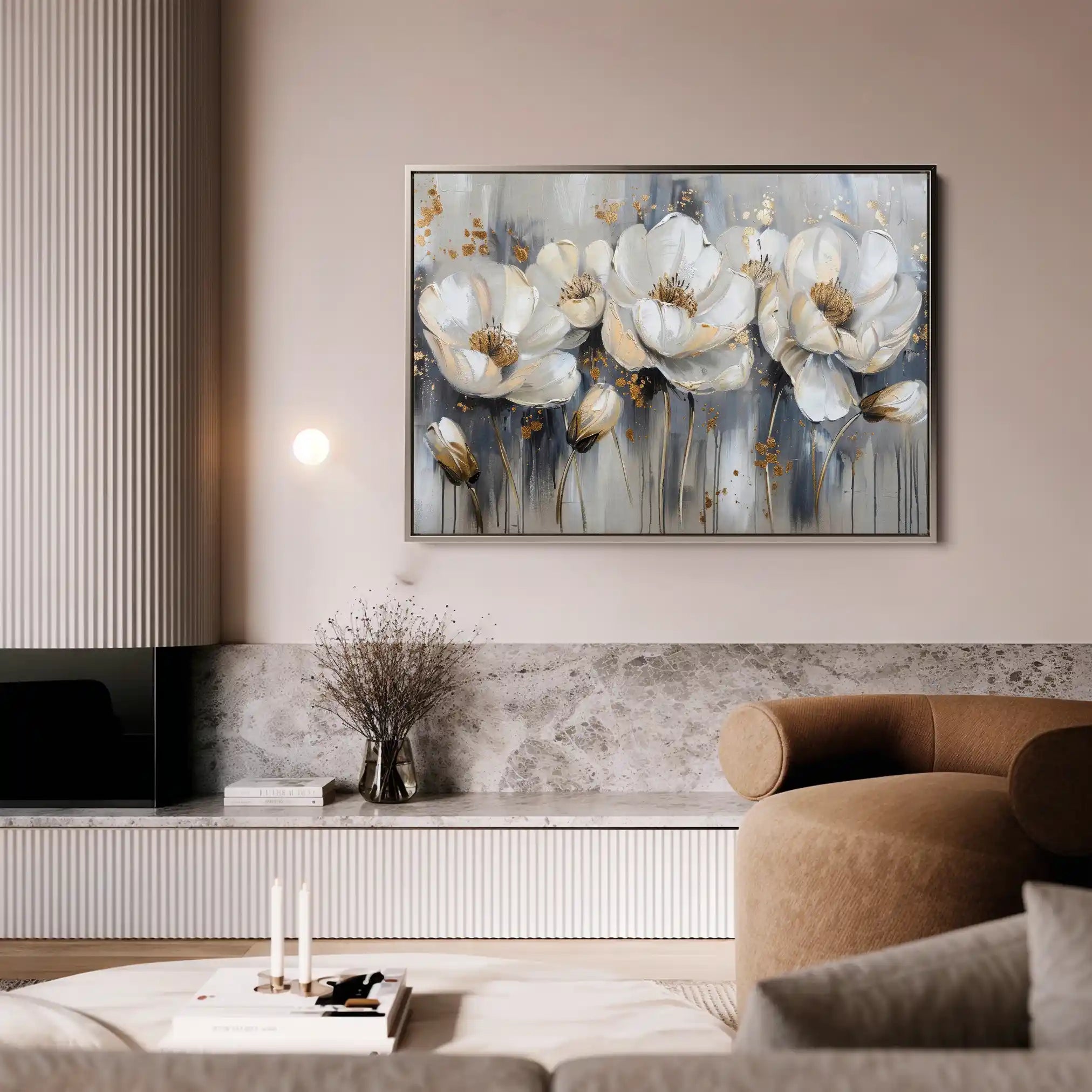Floral 495 Canvas Art 60 x 40 cm / Black