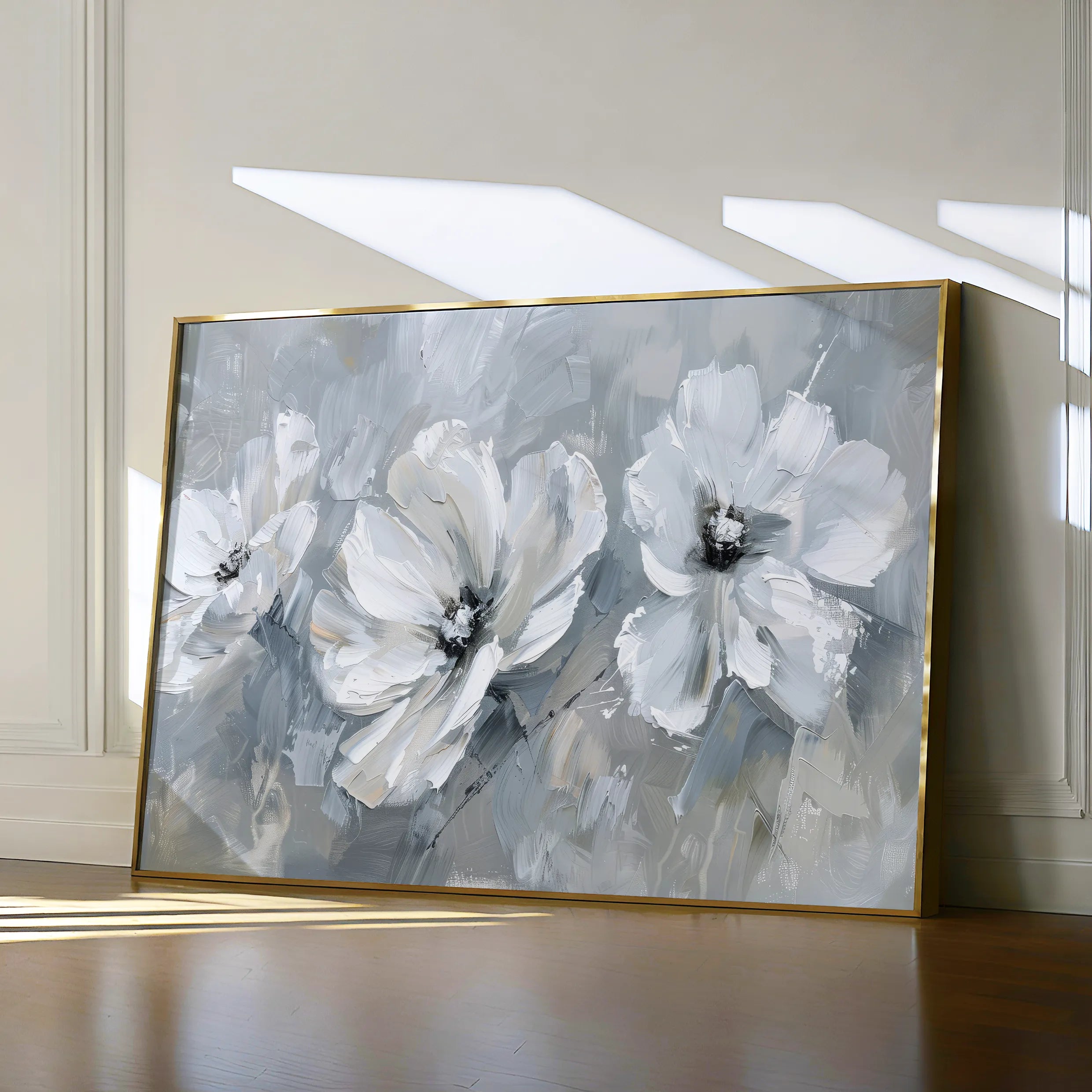 Floral 496 Canvas Art 18" x 24" / 45 x 60 cm / Black