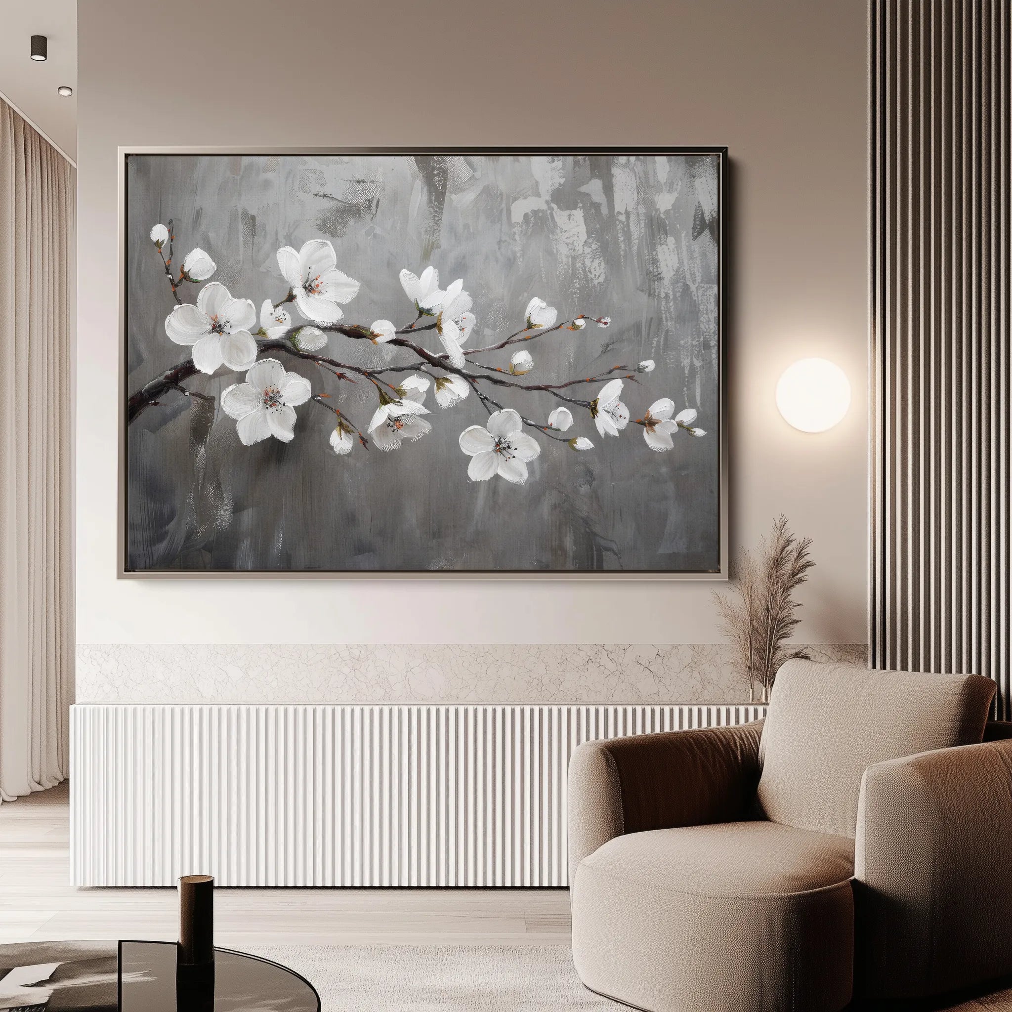 Floral 497 Canvas Art 18" x 24" / 45 x 60 cm / Black