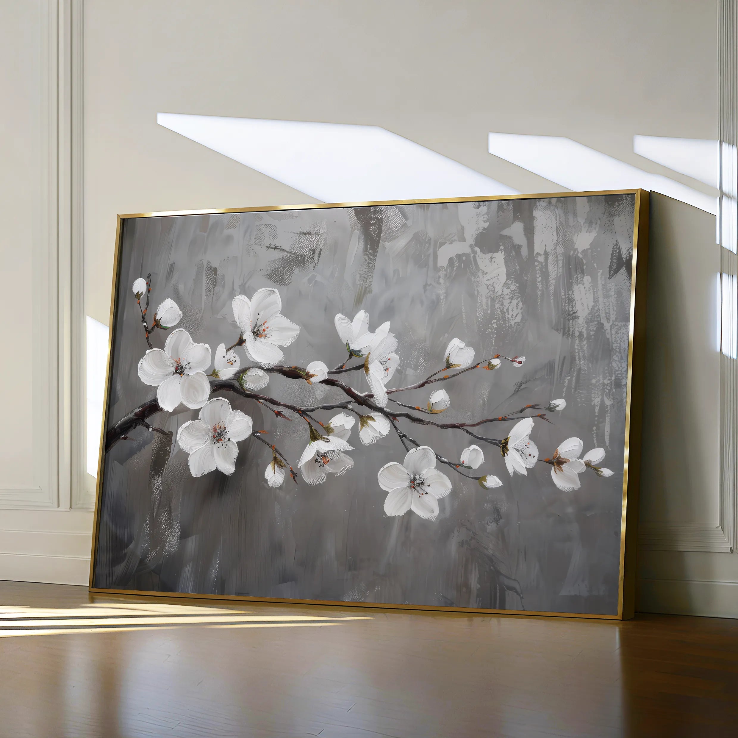 Floral 497 Canvas Art 18" x 24" / 45 x 60 cm / Black