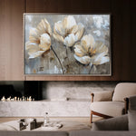 Floral 498 Canvas Art 18" x 24" / 45 x 60 cm / Black