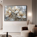 Floral 498 Canvas Art 18" x 24" / 45 x 60 cm / Black
