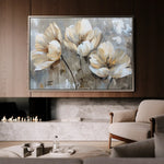 Floral 498 Canvas Art 60 x 40 cm / Black