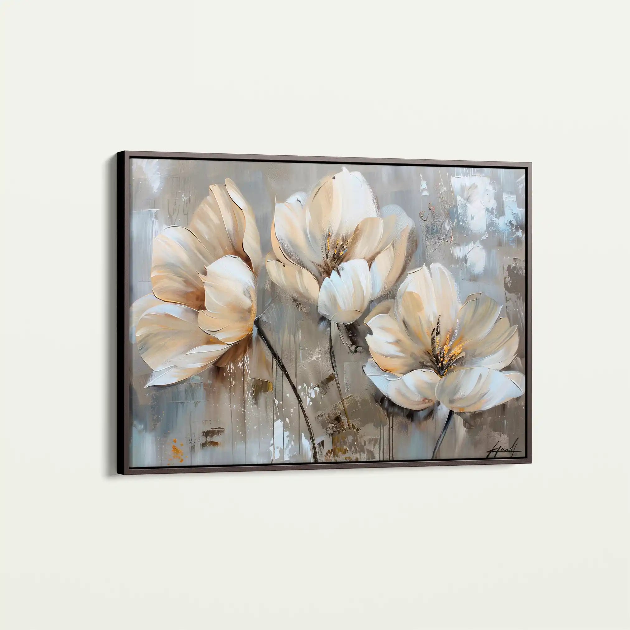 Floral 498 Canvas Art 60 x 40 cm / Black