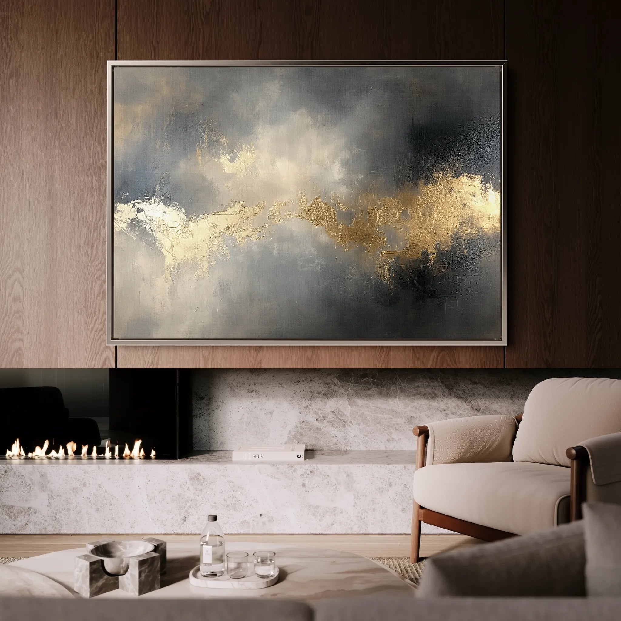 Abstract 499 Canvas Art 18" x 24" / 45 x 60 cm / Black
