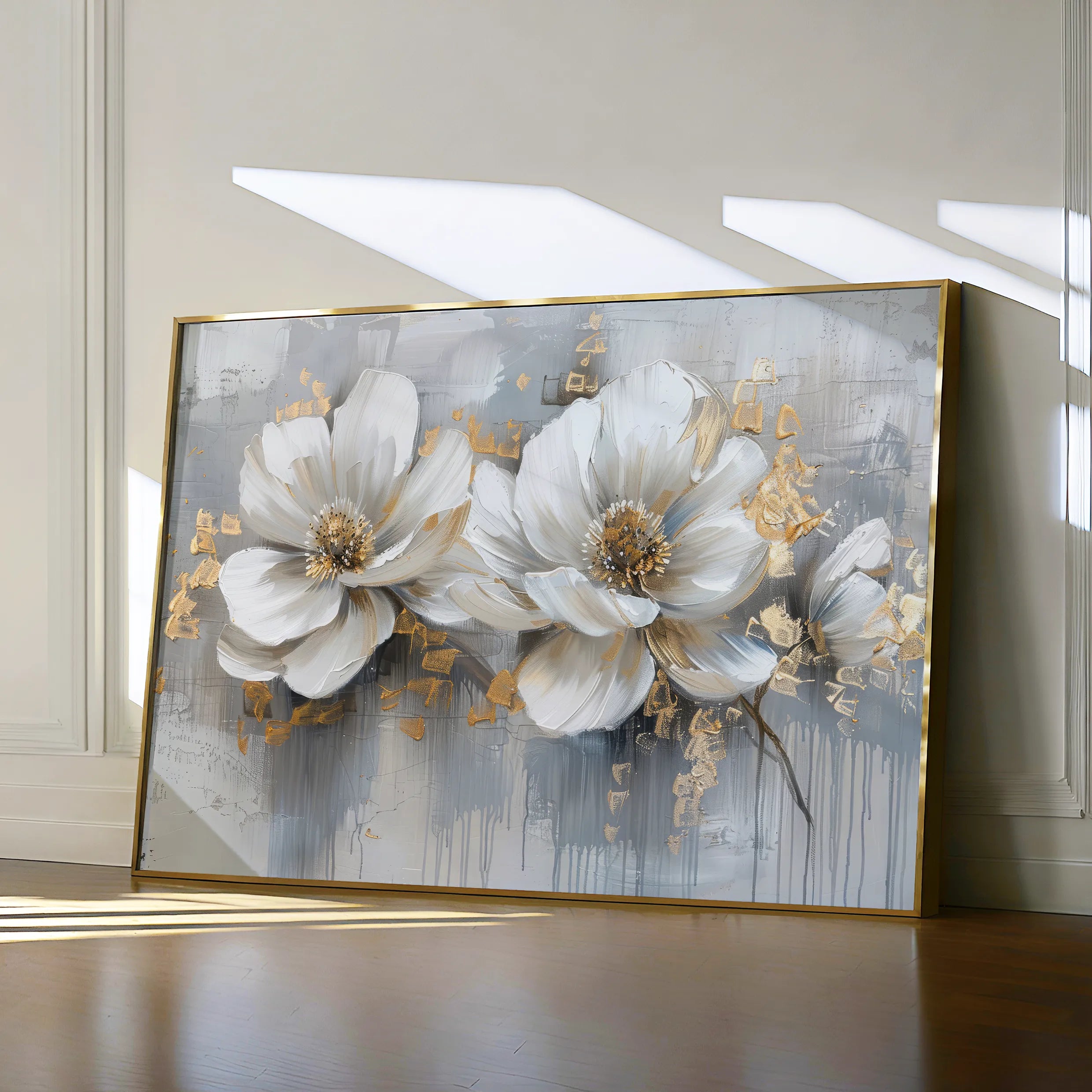 Floral 499 Canvas Art 18" x 24" / 45 x 60 cm / Black