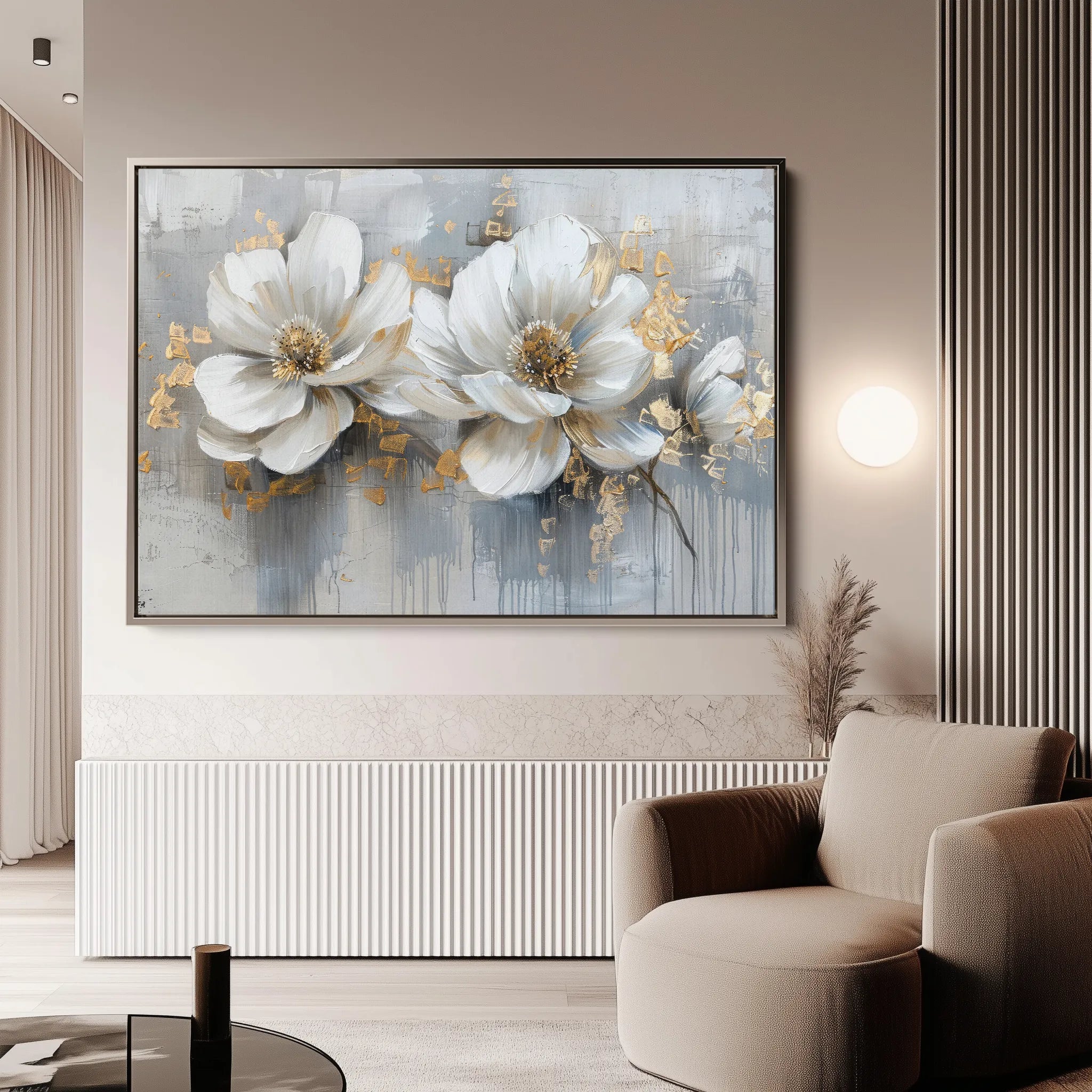 Floral 499 Canvas Art 18" x 24" / 45 x 60 cm / Black