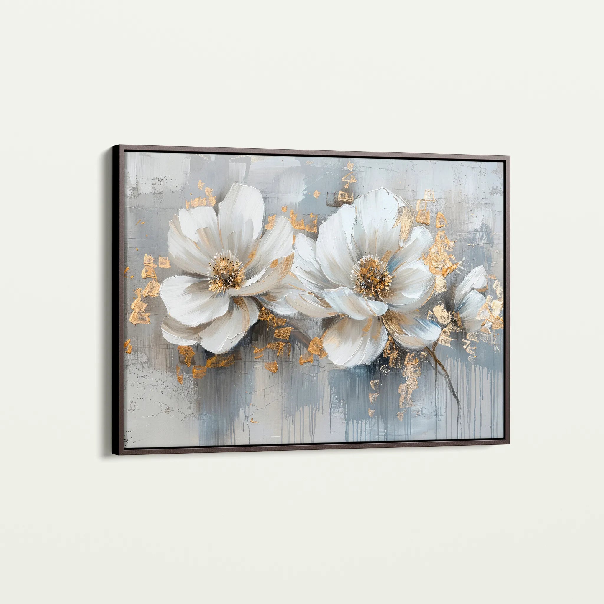 Floral 499 Canvas Art 18" x 24" / 45 x 60 cm / Black