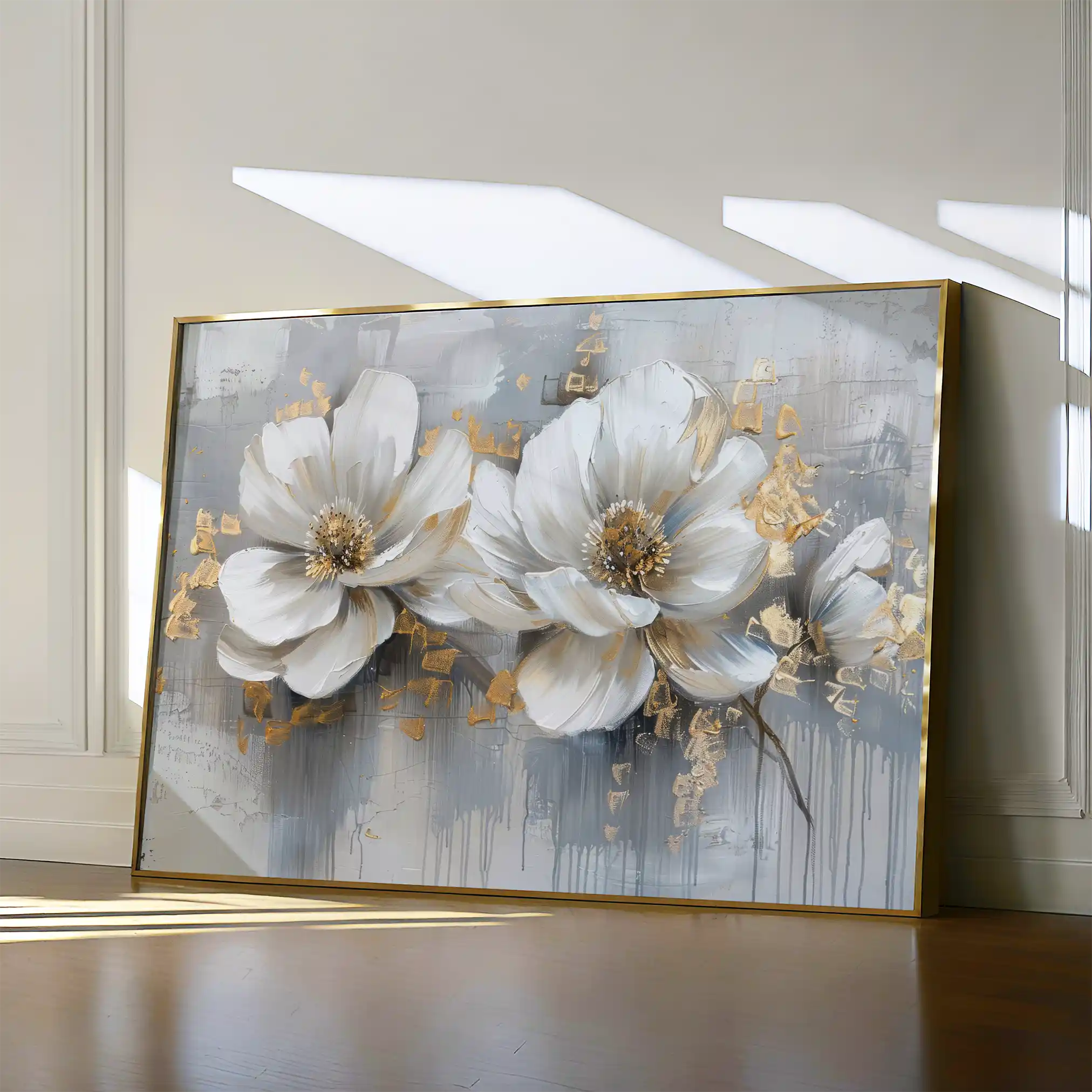 Floral 499 Canvas Art 60 x 40 cm / Black