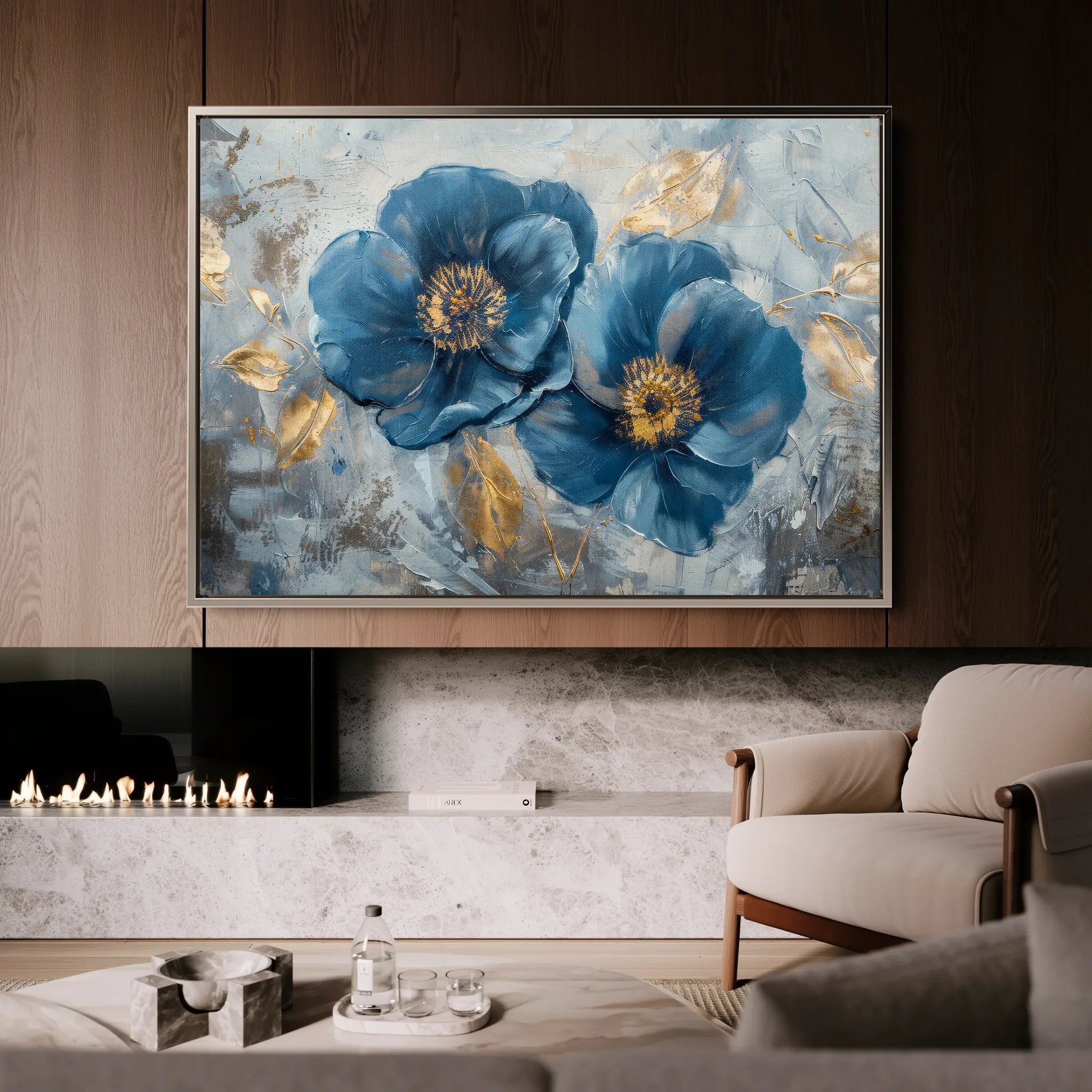 Floral 500 Canvas Art 18" x 24" / 45 x 60 cm / Black