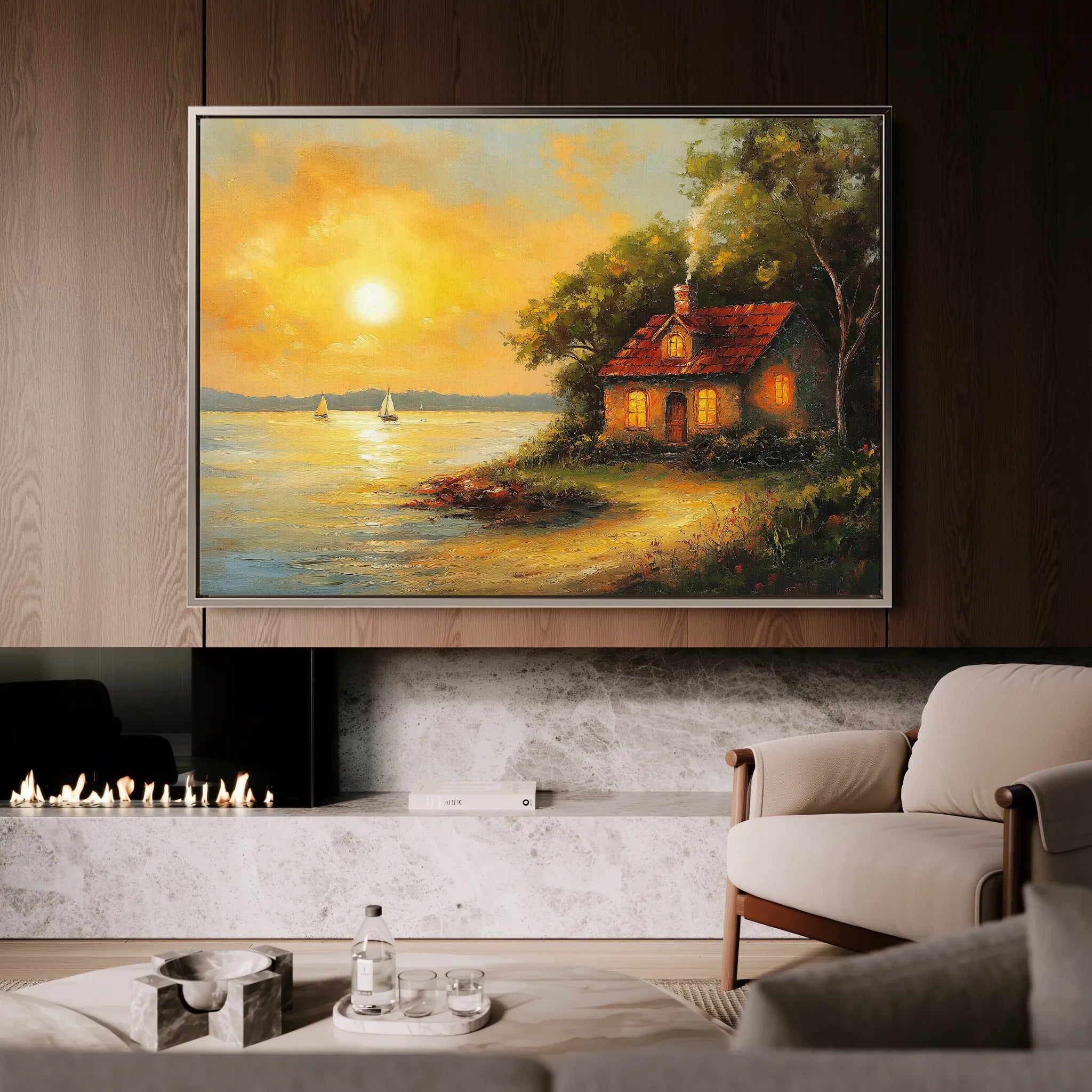 Landscape 500 Canvas Art 18" x 24" / 45 x 60 cm / Black
